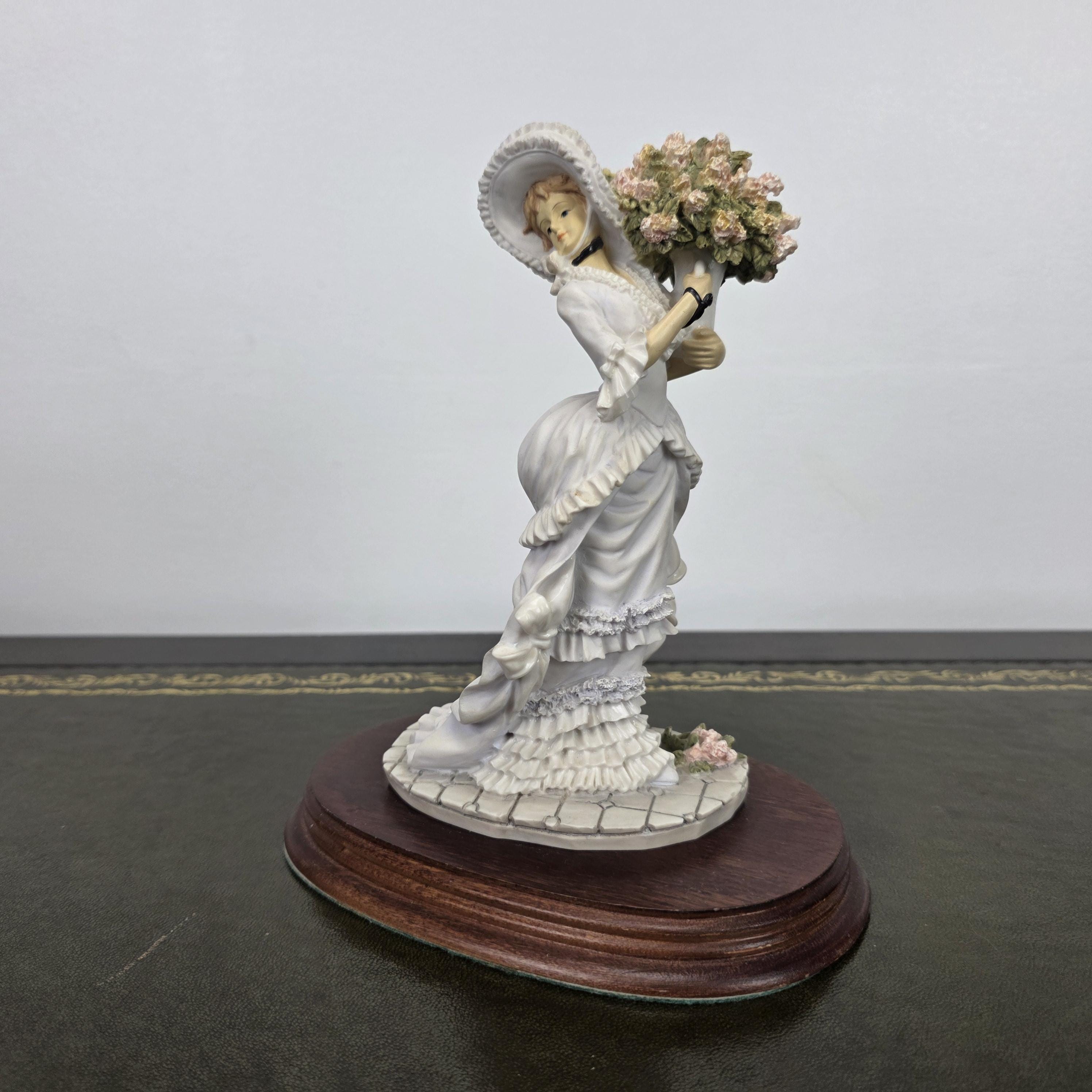 The Leonardo Collection Charlotte Resin Figurine 1991 | Vintage Floral Lady Statue | Collectible Display Piece