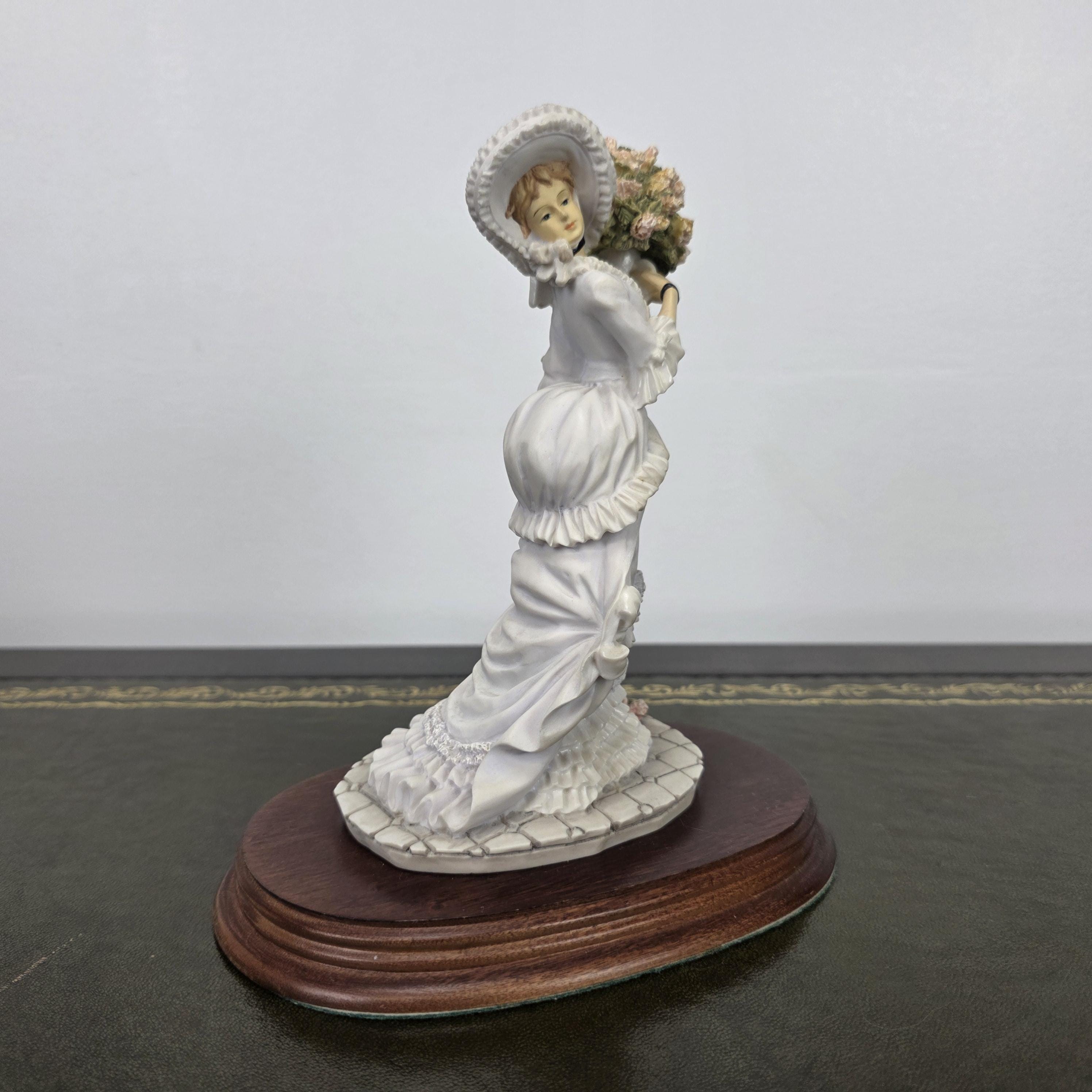The Leonardo Collection Charlotte Resin Figurine 1991 | Vintage Floral Lady Statue | Collectible Display Piece