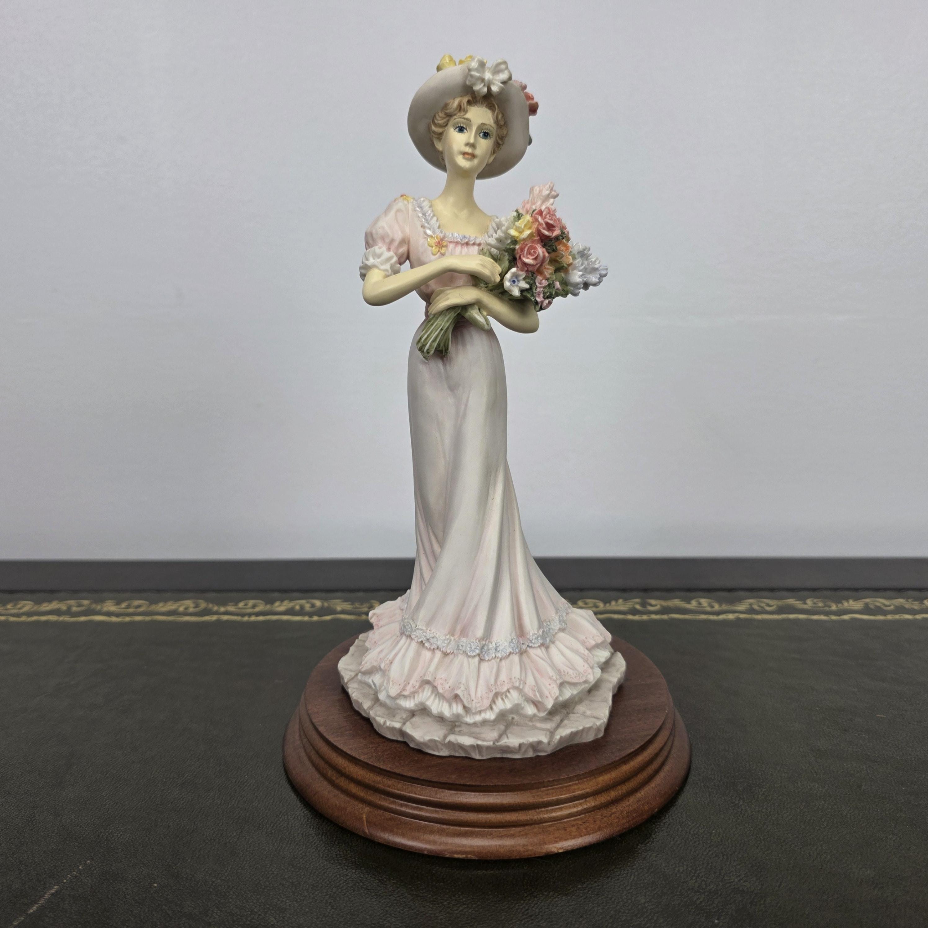 The Leonardo Collection Summer Bouquet Resin Figurine 1994 | Vintage Floral Lady Statue | Collectible Display Piece