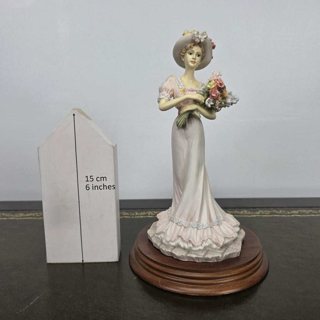 The Leonardo Collection Summer Bouquet Resin Figurine 1994 | Vintage Floral Lady Statue | Collectible Display Piece