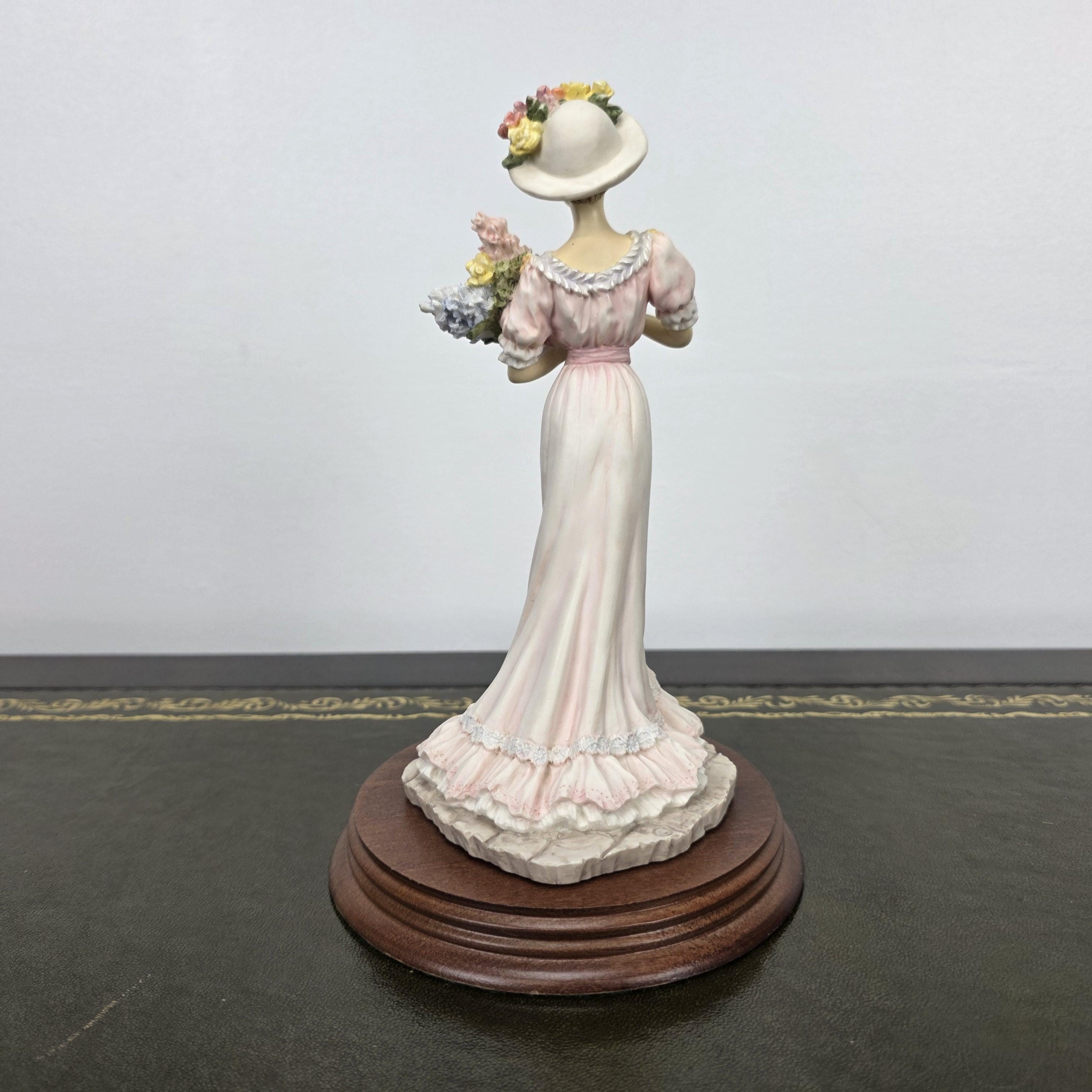 The Leonardo Collection Summer Bouquet Resin Figurine 1994 | Vintage Floral Lady Statue | Collectible Display Piece