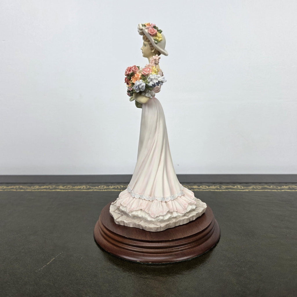 The Leonardo Collection Summer Bouquet Resin Figurine 1994 | Vintage Floral Lady Statue | Collectible Display Piece