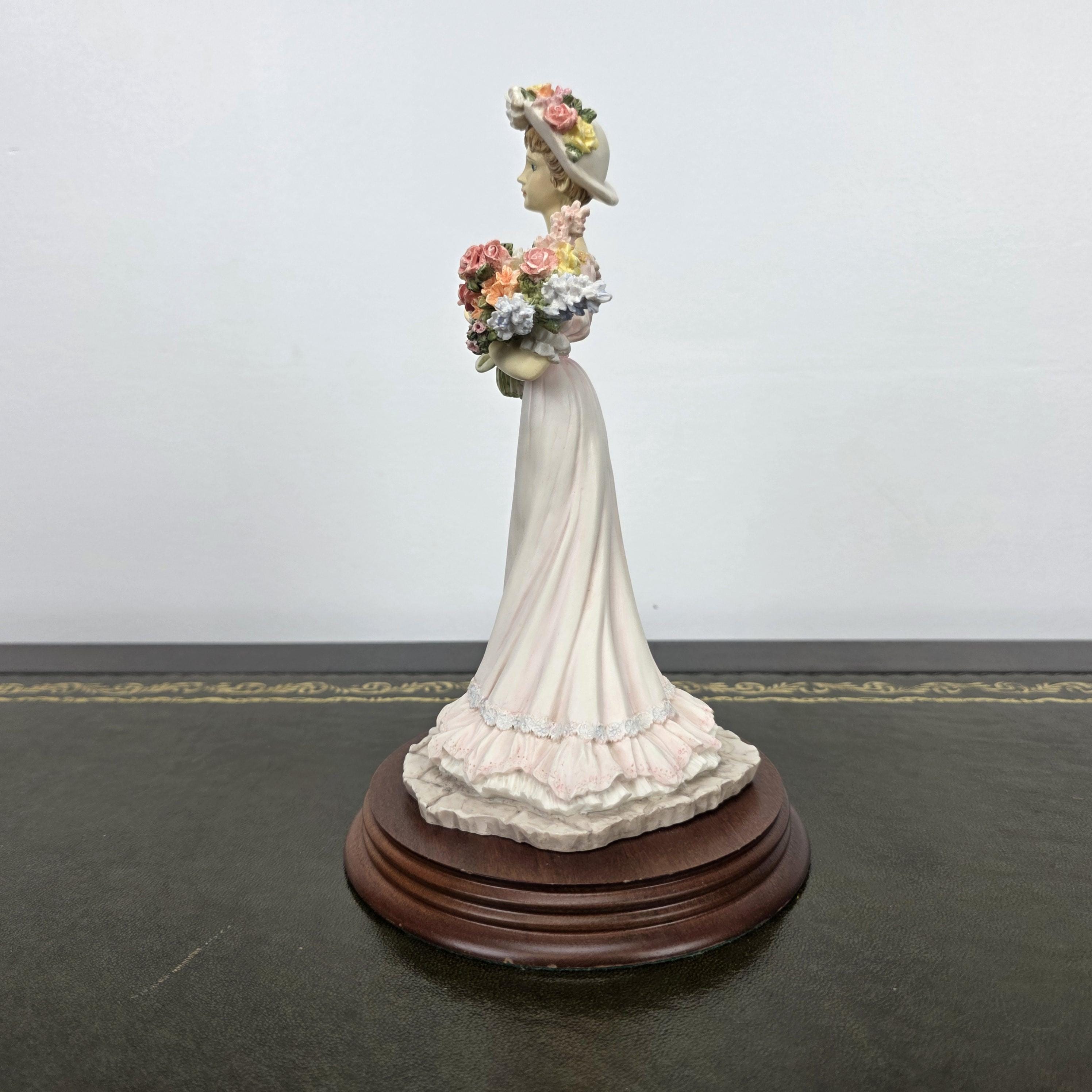 The Leonardo Collection Summer Bouquet Resin Figurine 1994 | Vintage Floral Lady Statue | Collectible Display Piece