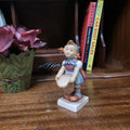 Vintage W Germany Porcelain Girl Figurine with Basket | Hummel Goebel Collectible Shelf Display Statue