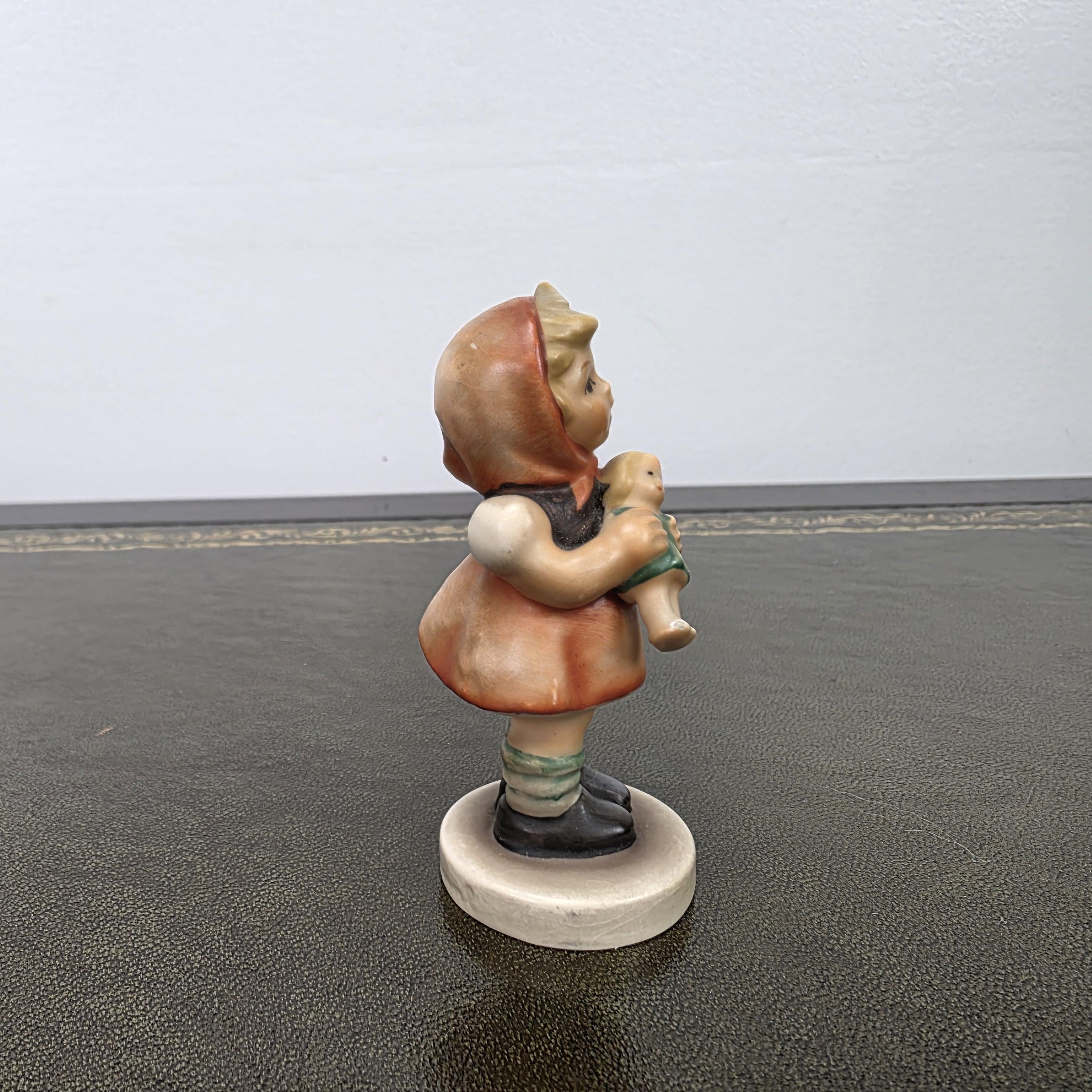Vintage Hummel Goebel Girl Figurine Holding Doll | 1967 W Germany Porcelain Collectible Display Statue