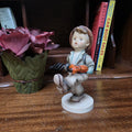 Hummel Goebel Umbrella Boy Figurine with Basket | Vintage German Porcelain Collectible Shelf Display Statue