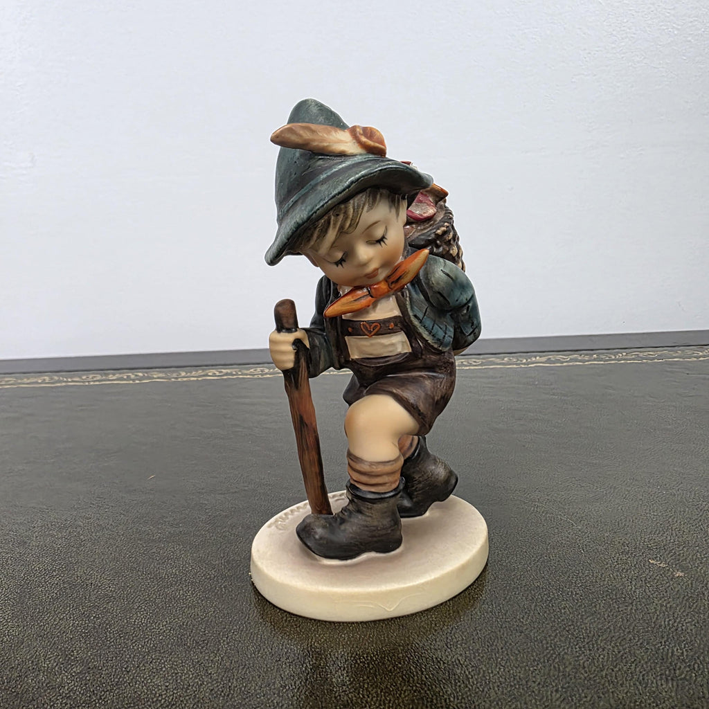 Vintage Goebel Hummel Boy Figurine with Basket Model 381 | 1971 Germany Porcelain Collectible Statue
