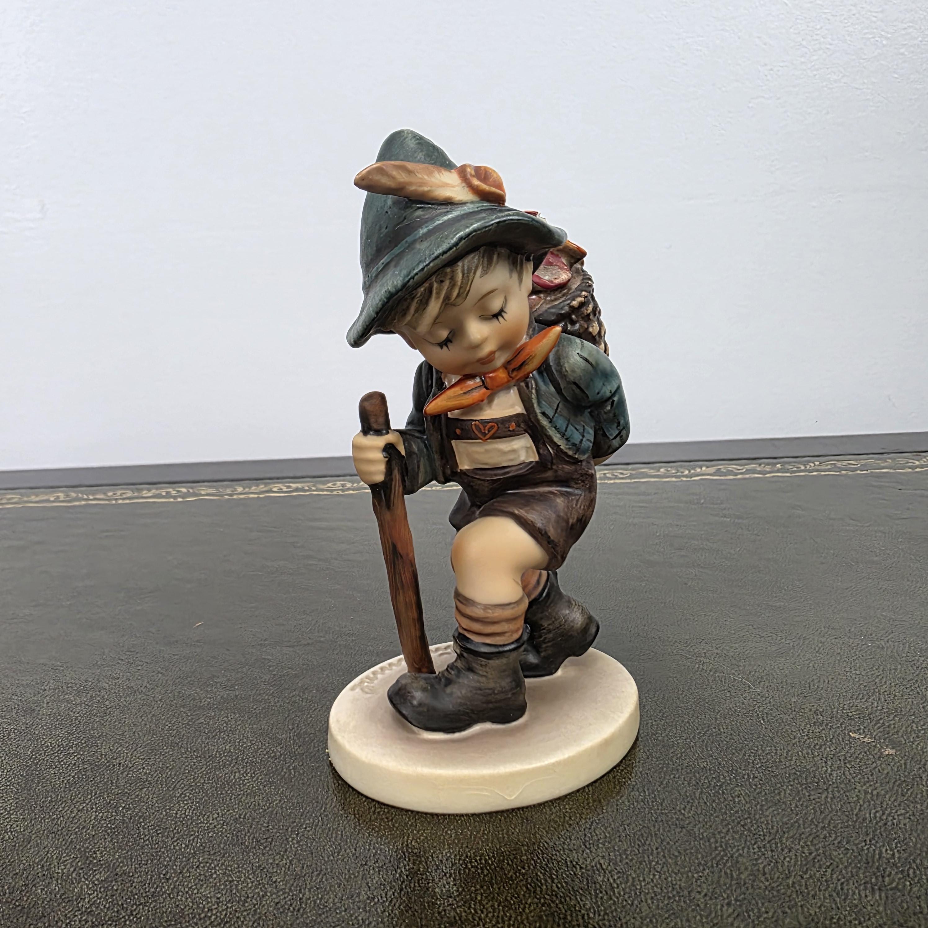 Vintage Goebel Hummel Boy Figurine with Basket Model 381 | 1971 Germany Porcelain Collectible Statue