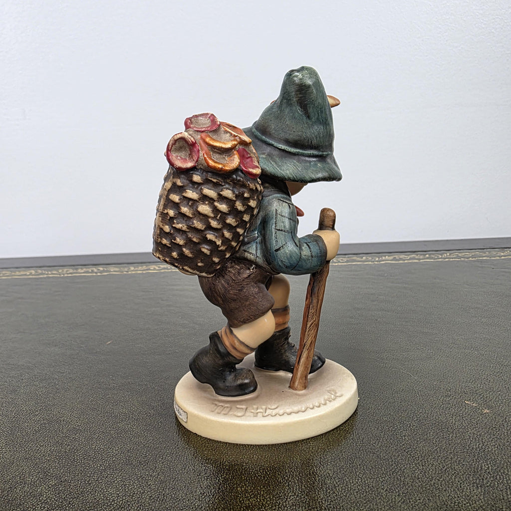 Vintage Goebel Hummel Boy Figurine with Basket Model 381 | 1971 Germany Porcelain Collectible Statue