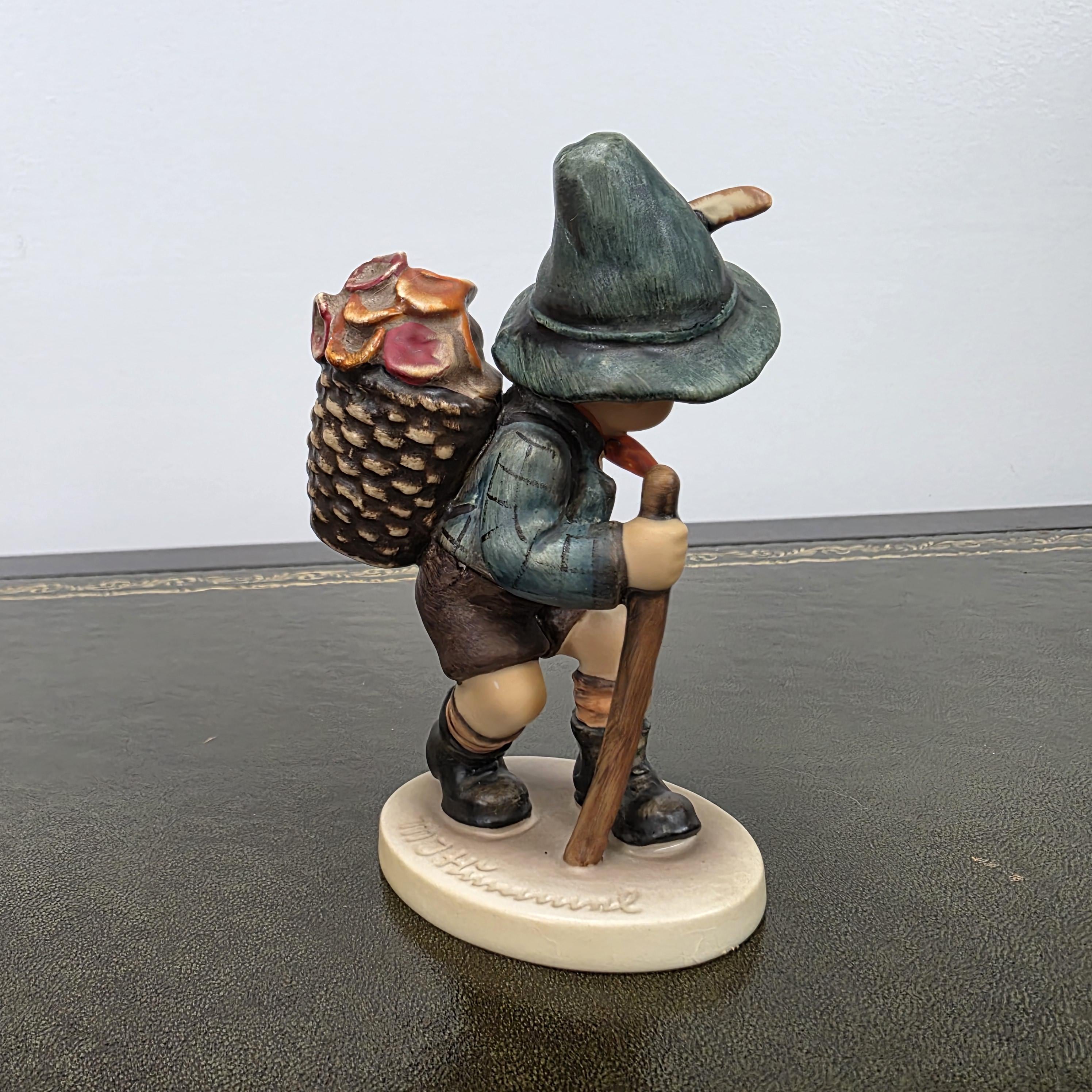 Vintage Goebel Hummel Boy Figurine with Basket Model 381 | 1971 Germany Porcelain Collectible Statue