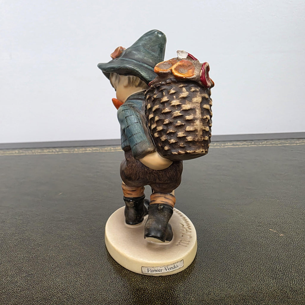 Vintage Goebel Hummel Boy Figurine with Basket Model 381 | 1971 Germany Porcelain Collectible Statue