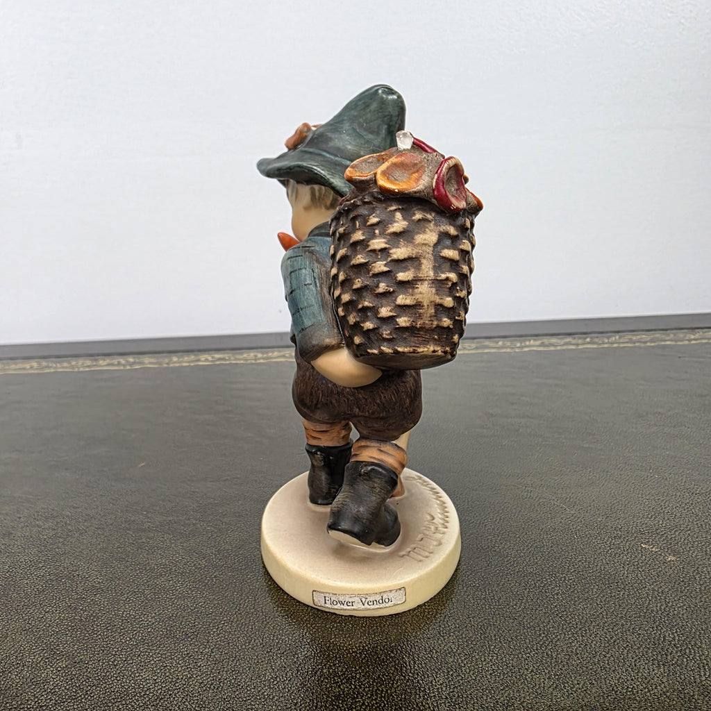 Vintage Goebel Hummel Boy Figurine with Basket Model 381 | 1971 Germany Porcelain Collectible Statue