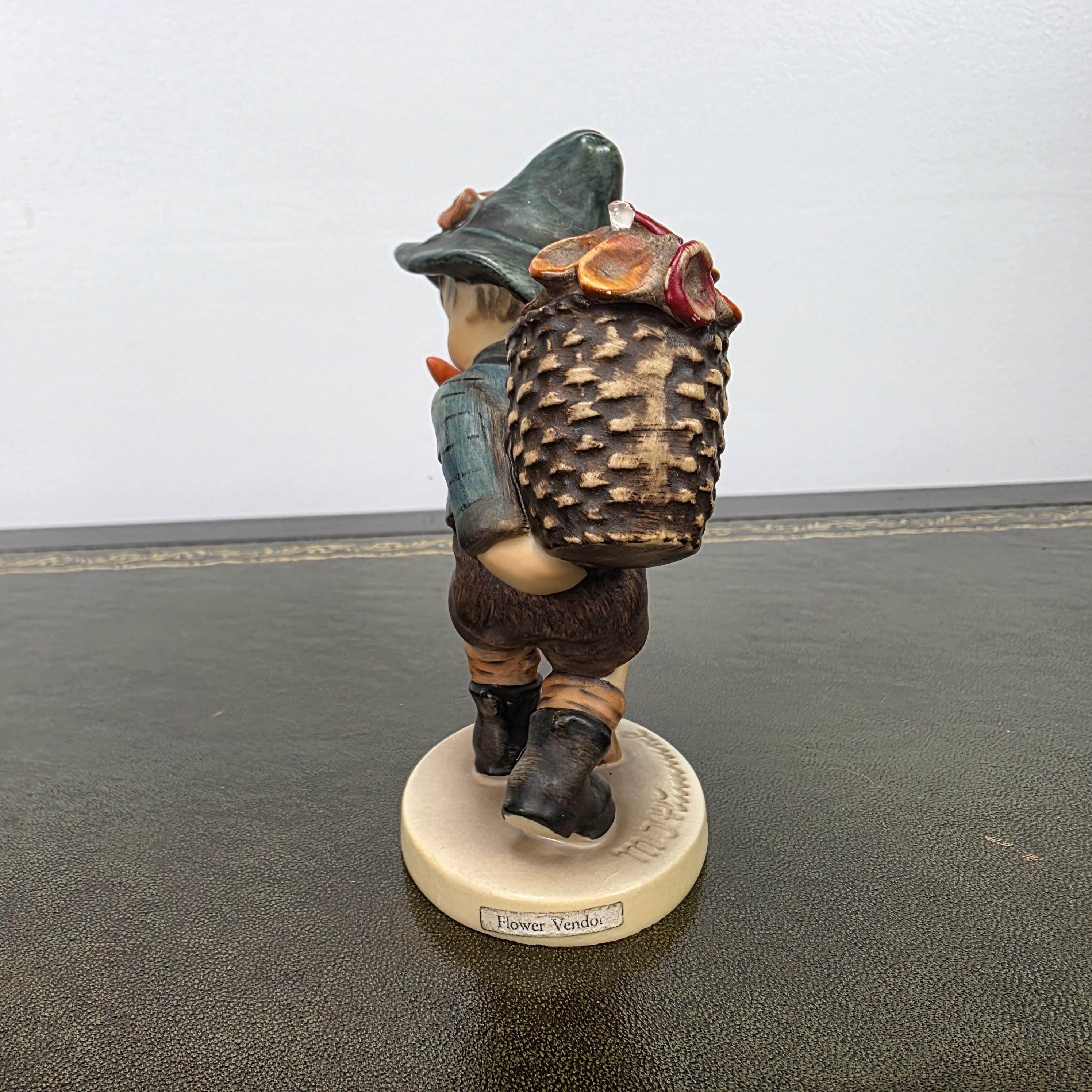 Vintage Goebel Hummel Boy Figurine with Basket Model 381 | 1971 Germany Porcelain Collectible Statue