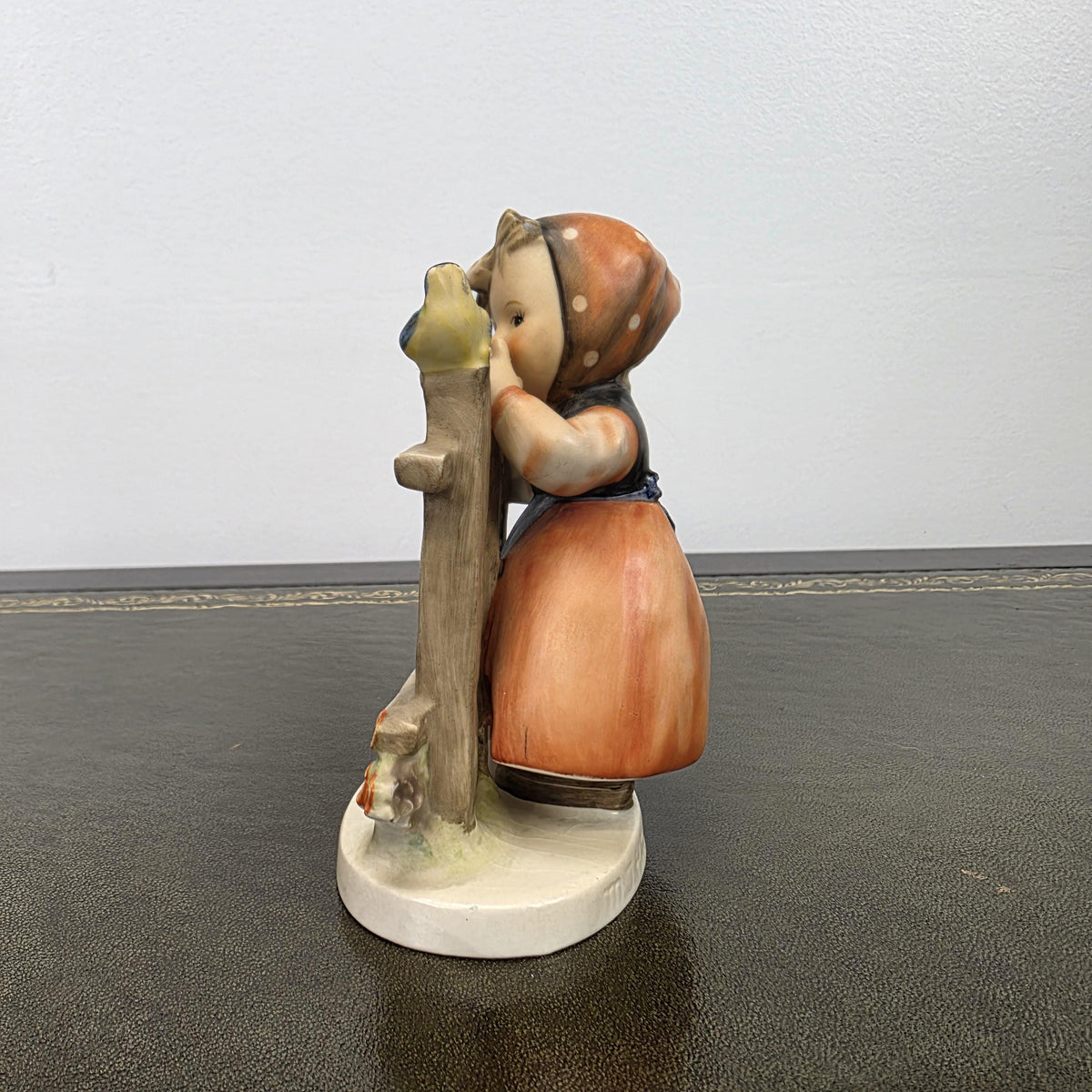 Vintage Goebel Hummel Porcelain Girl Figurine Talking to Bird | W Germany Collectible Display Statue