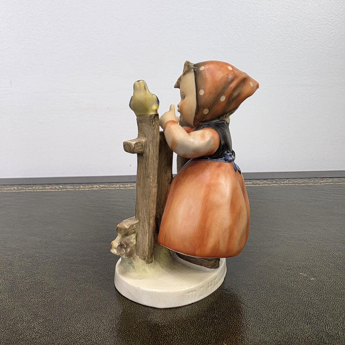 Vintage Goebel Hummel Porcelain Girl Figurine Talking to Bird | W Germany Collectible Display Statue