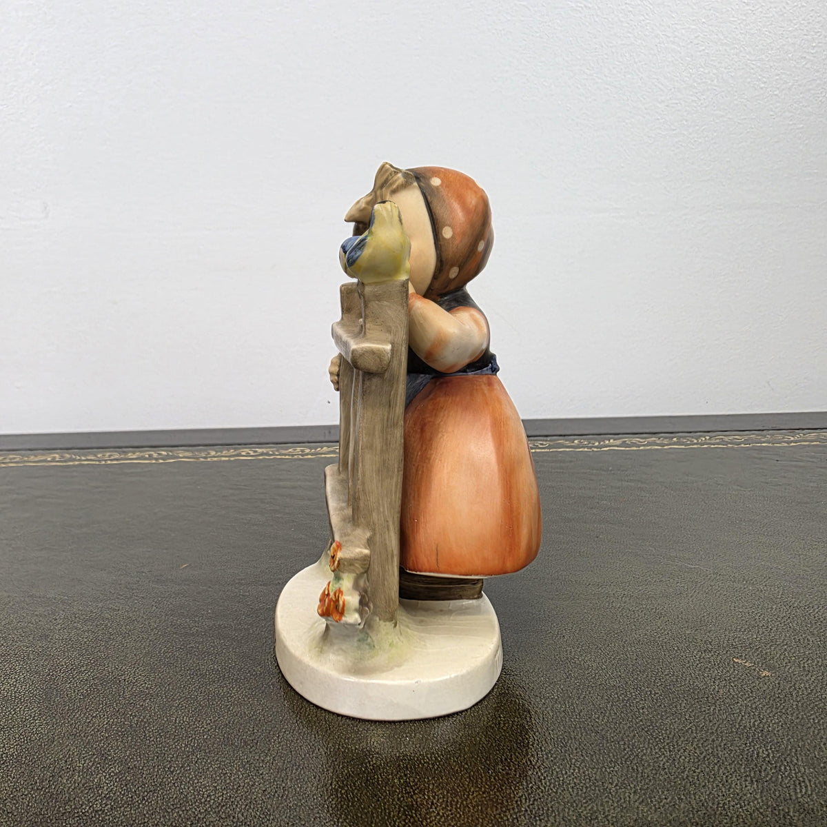 Vintage Goebel Hummel Porcelain Girl Figurine Talking to Bird | W Germany Collectible Display Statue