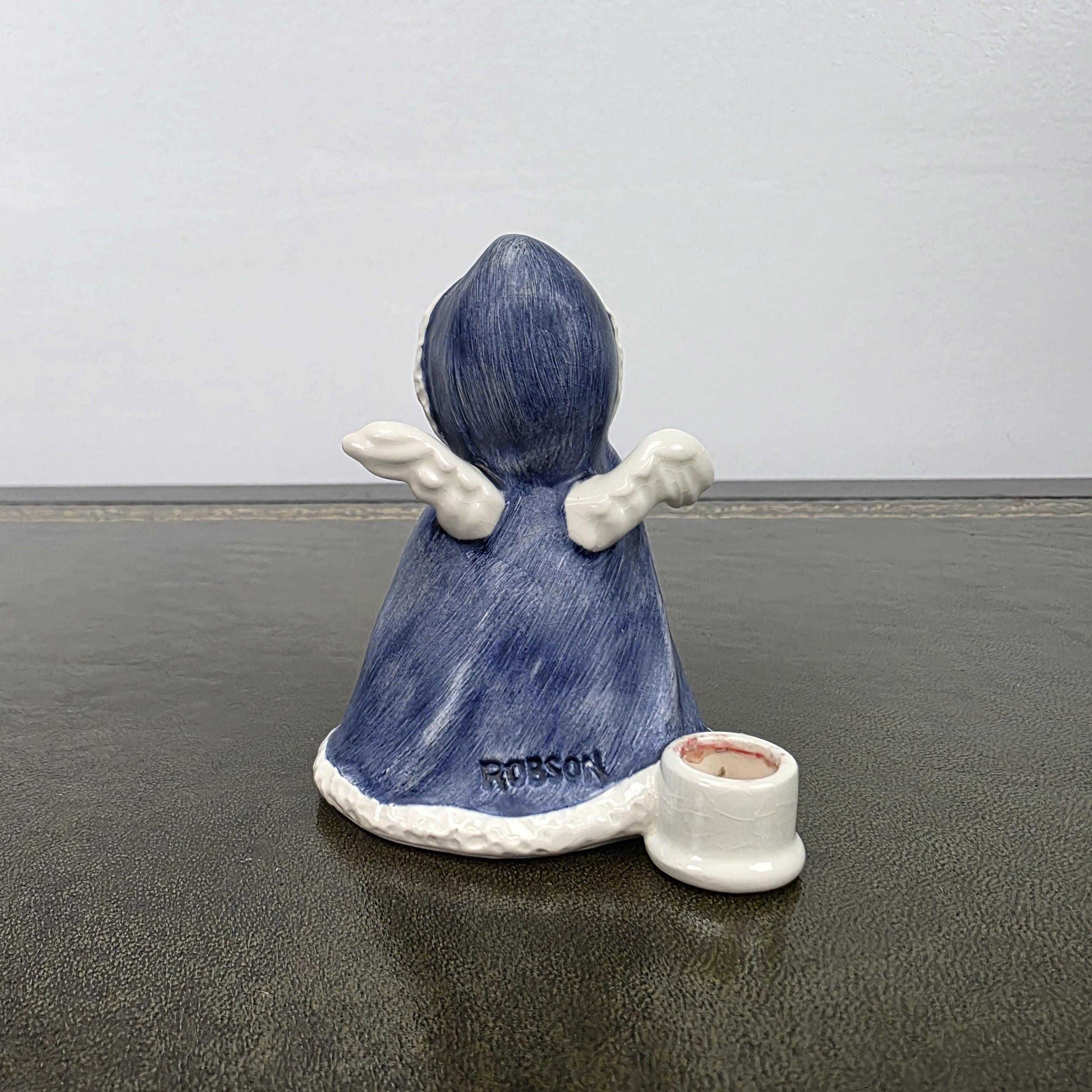 Porcelain Angel Girl Figurine Holding Lantern | Goebel Hummel Germany Marked Robson 42412-09 Vintage Collectible