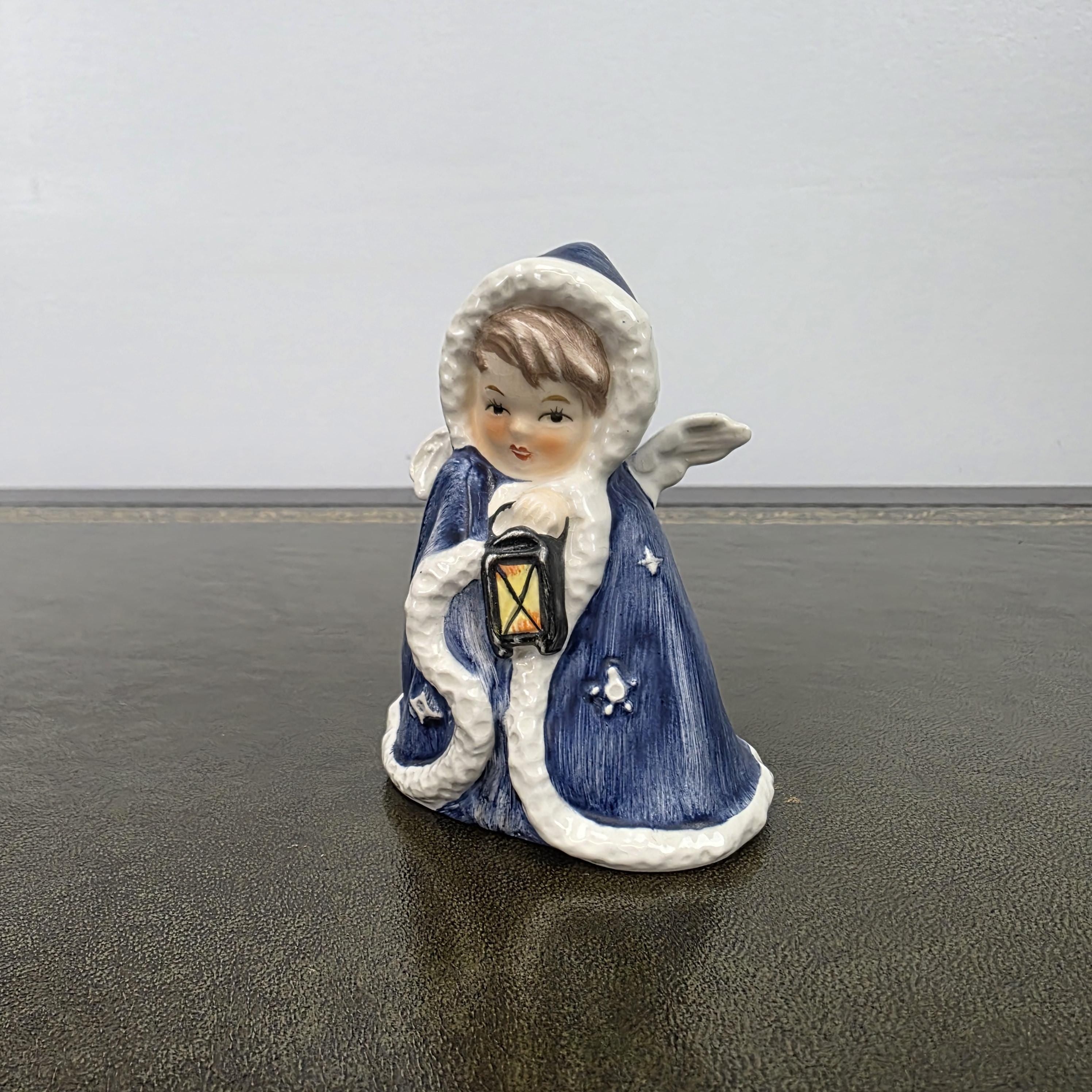 Porcelain Angel Girl Figurine Holding Lantern | Goebel Hummel Germany Marked Robson 42412-09 Vintage Collectible