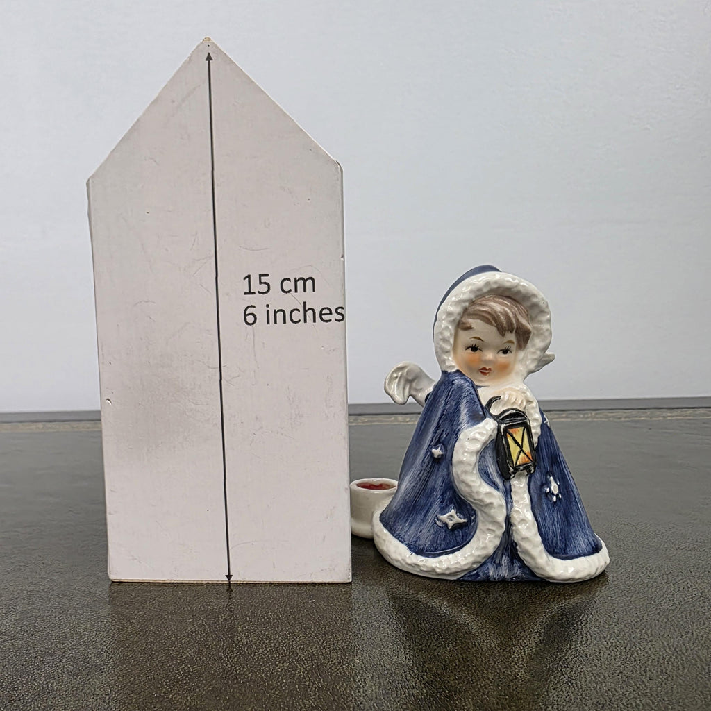 Porcelain Angel Girl Figurine Holding Lantern | Goebel Hummel Germany Marked Robson 42412-09 Vintage Collectible