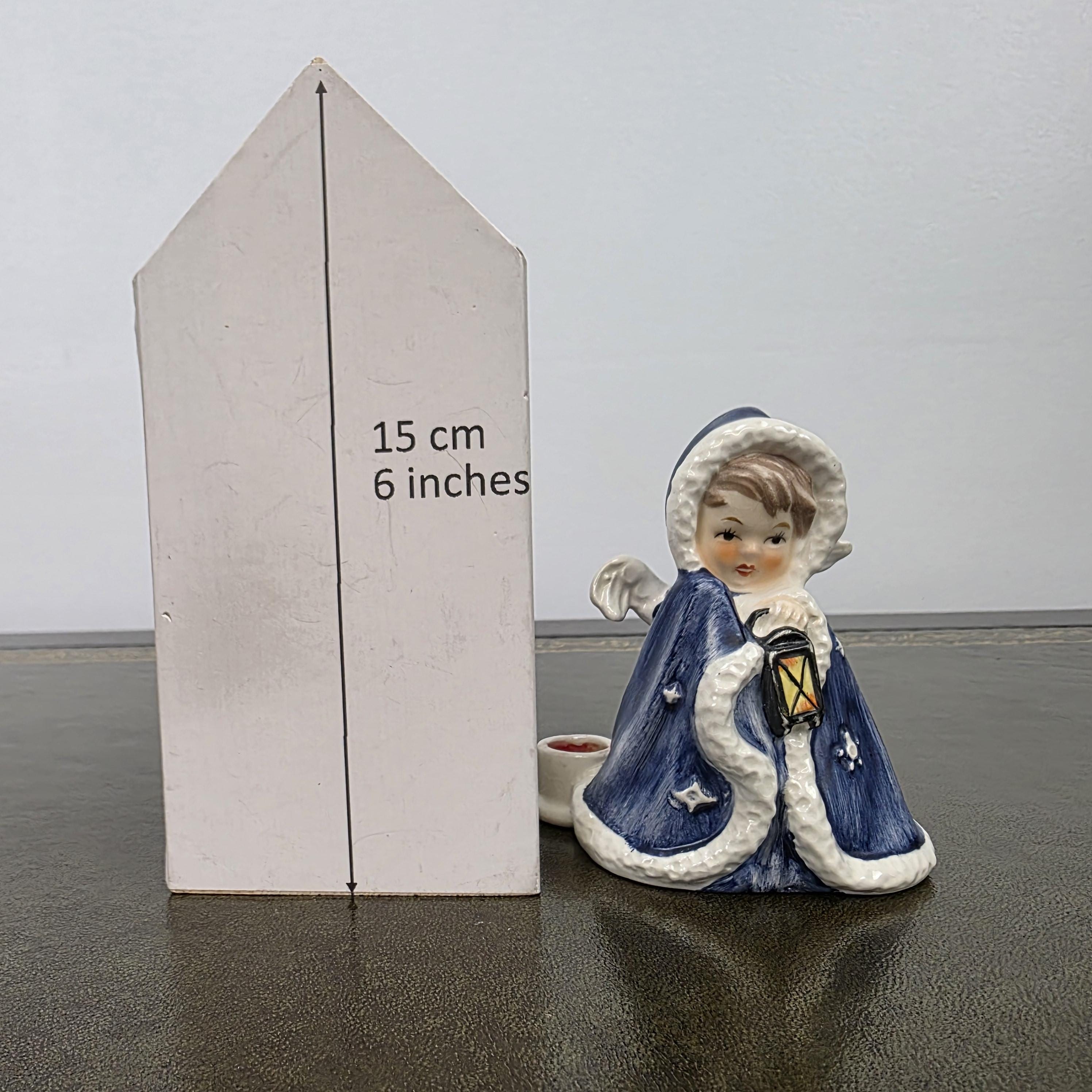 Porcelain Angel Girl Figurine Holding Lantern | Goebel Hummel Germany Marked Robson 42412-09 Vintage Collectible