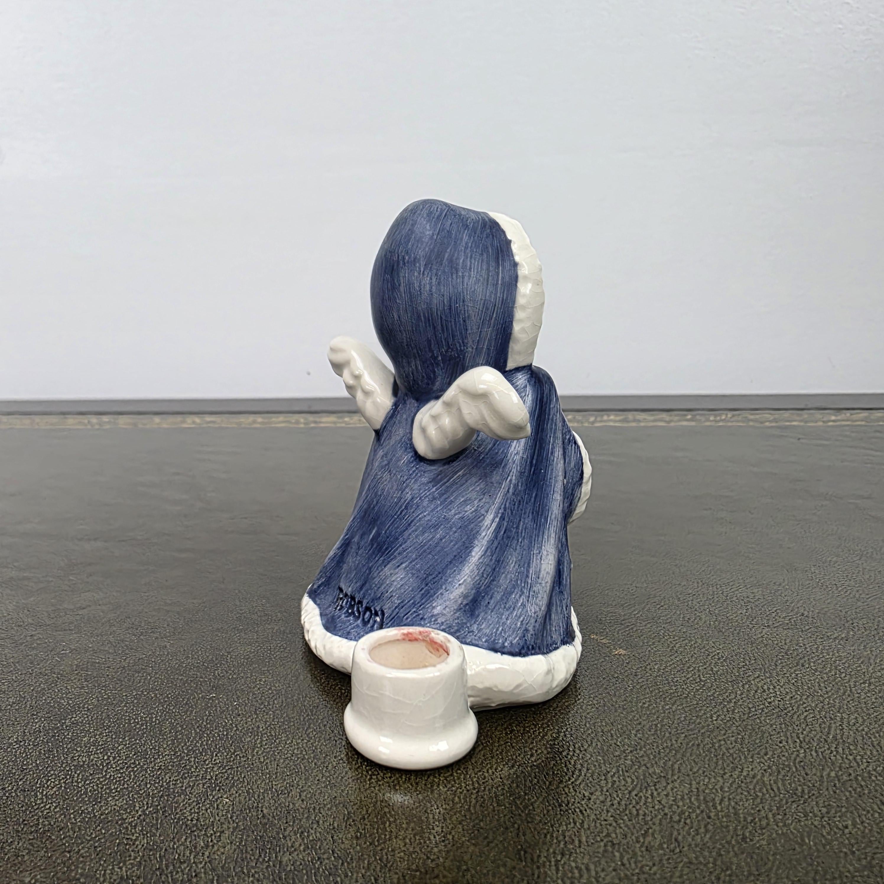 Porcelain Angel Girl Figurine Holding Lantern | Goebel Hummel Germany Marked Robson 42412-09 Vintage Collectible