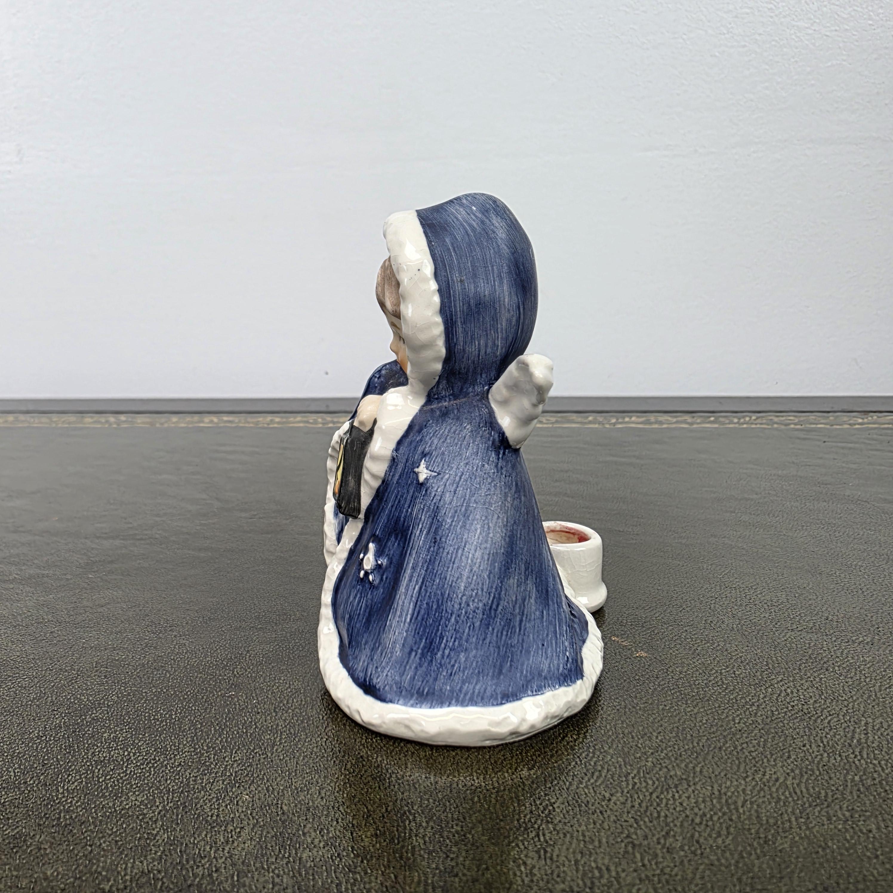 Porcelain Angel Girl Figurine Holding Lantern | Goebel Hummel Germany Marked Robson 42412-09 Vintage Collectible