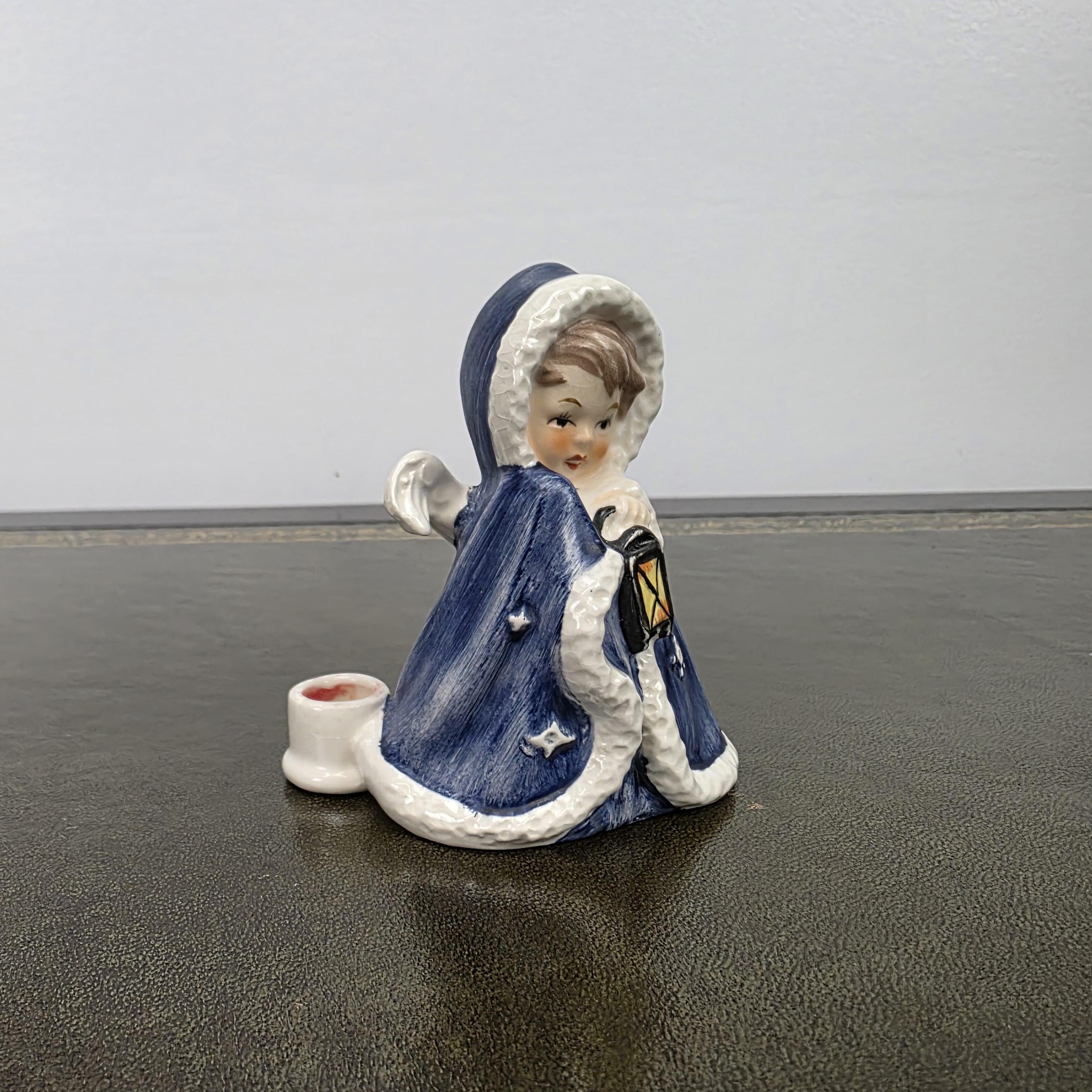 Porcelain Angel Girl Figurine Holding Lantern | Goebel Hummel Germany Marked Robson 42412-09 Vintage Collectible