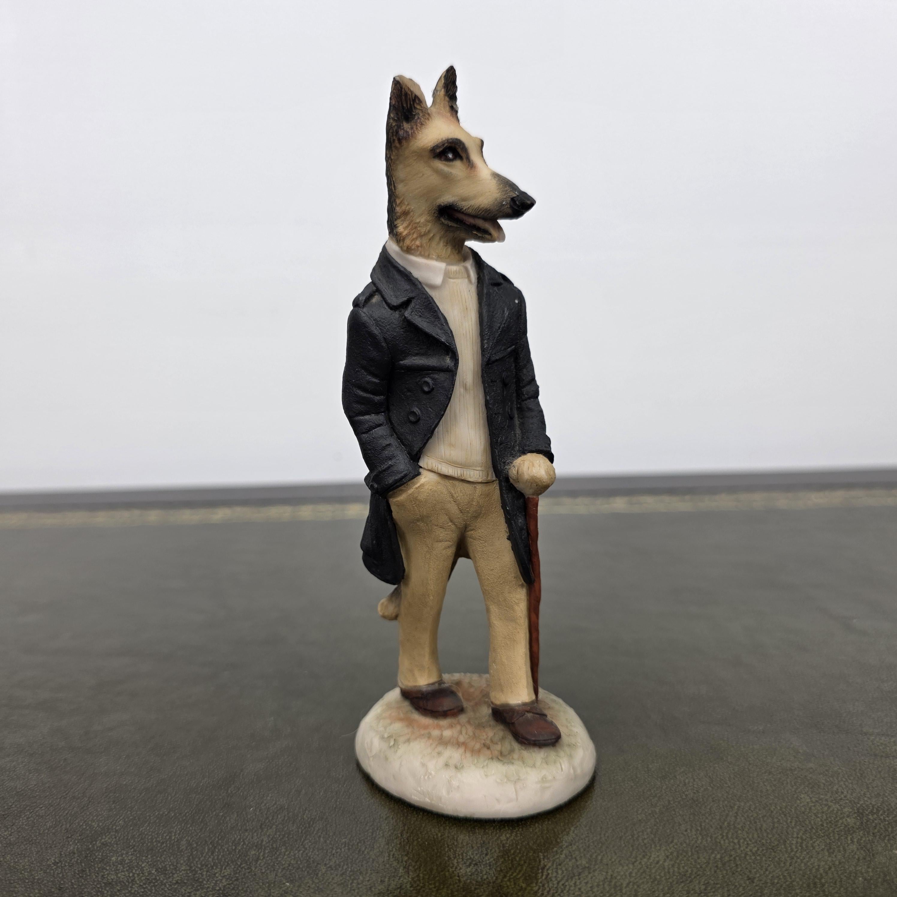 Vintage Country Companions Dog Gentleman Figurine | Robert Harrop England Collectible Resin Animal Ornament Decor