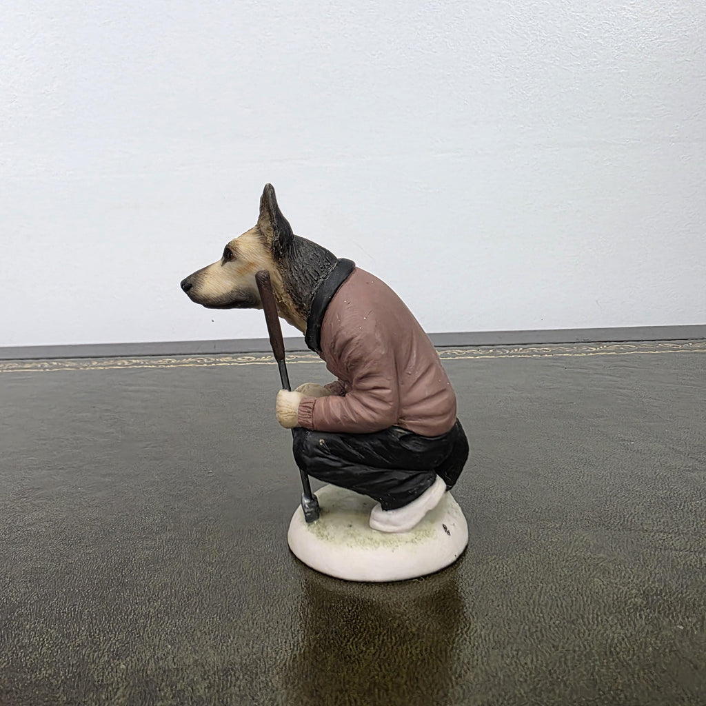 Vintage Alsatian Golfer Dog Figurine CC51 | Robert Harrop Country Companions England Collectible Resin Ornament