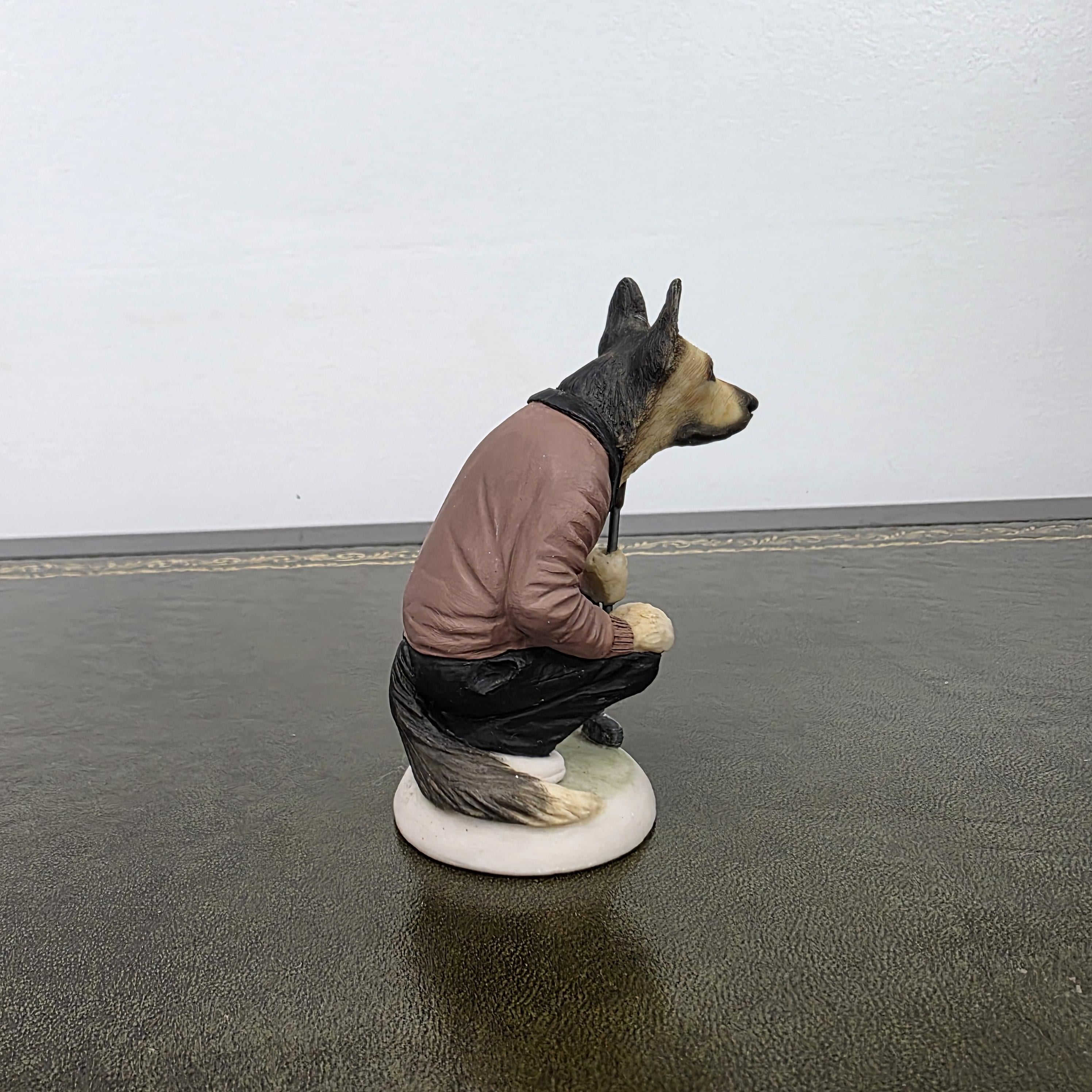 Vintage Alsatian Golfer Dog Figurine CC51 | Robert Harrop Country Companions England Collectible Resin Ornament