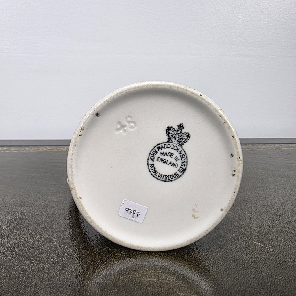 Antique Coronation Jug Ceramic Pitcher John Haddock Sons Royal Vitreous England 1937 Collectible Decor