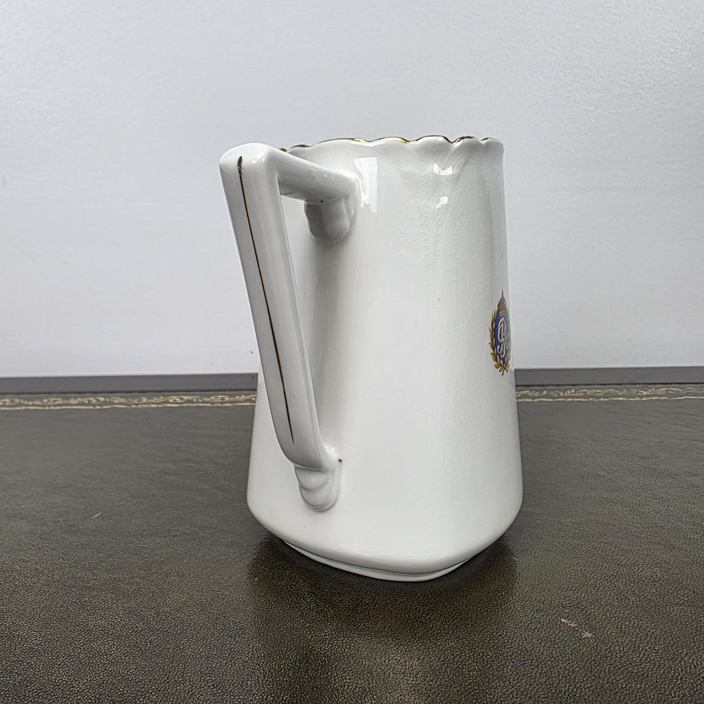Antique Coronation Jug Ceramic Pitcher CWS Windsor China King George VI England 1937 Collectible