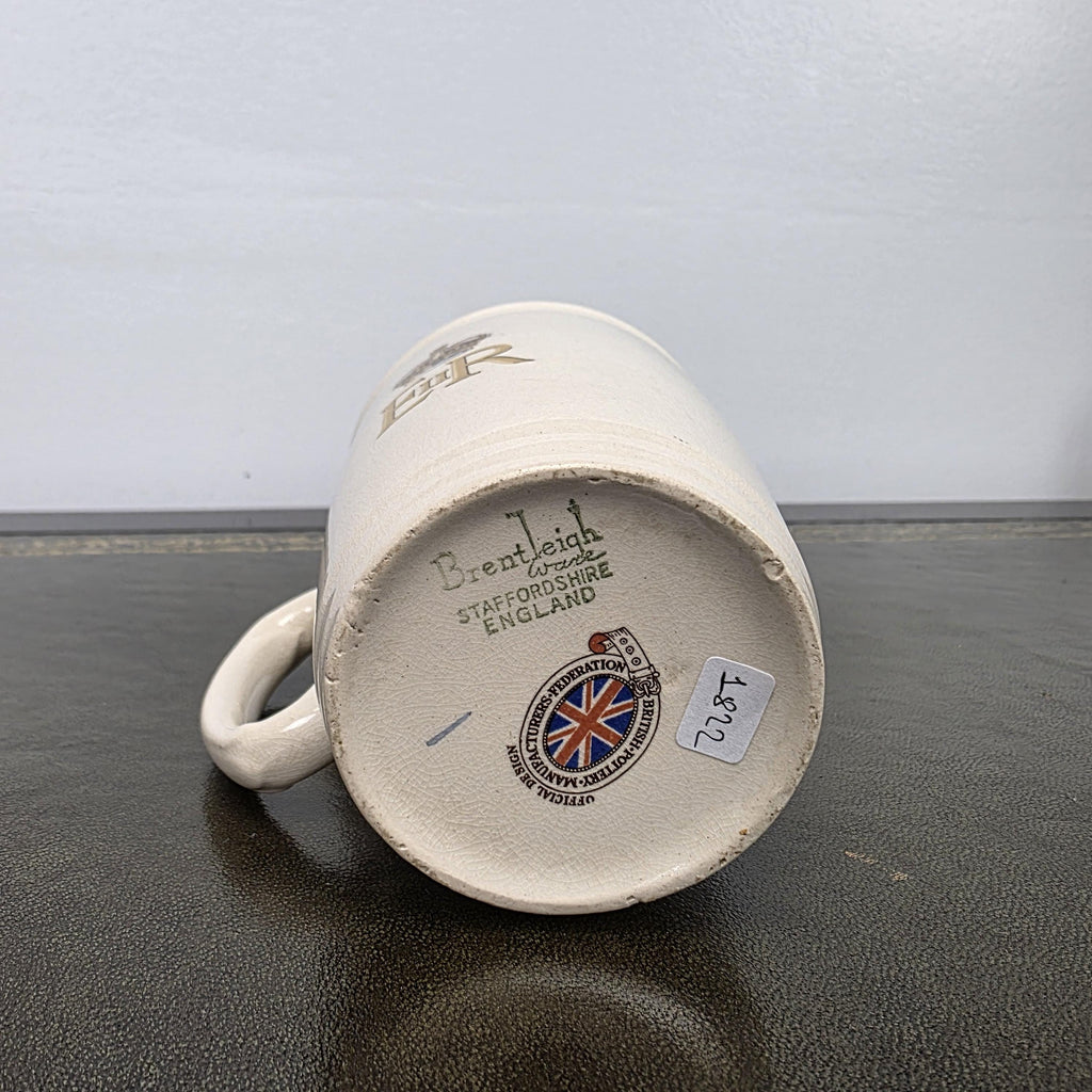 Antique Coronation Mug Ceramic Cup Brentleigh Ware Queen Elizabeth II England 1953 Collectible Decor