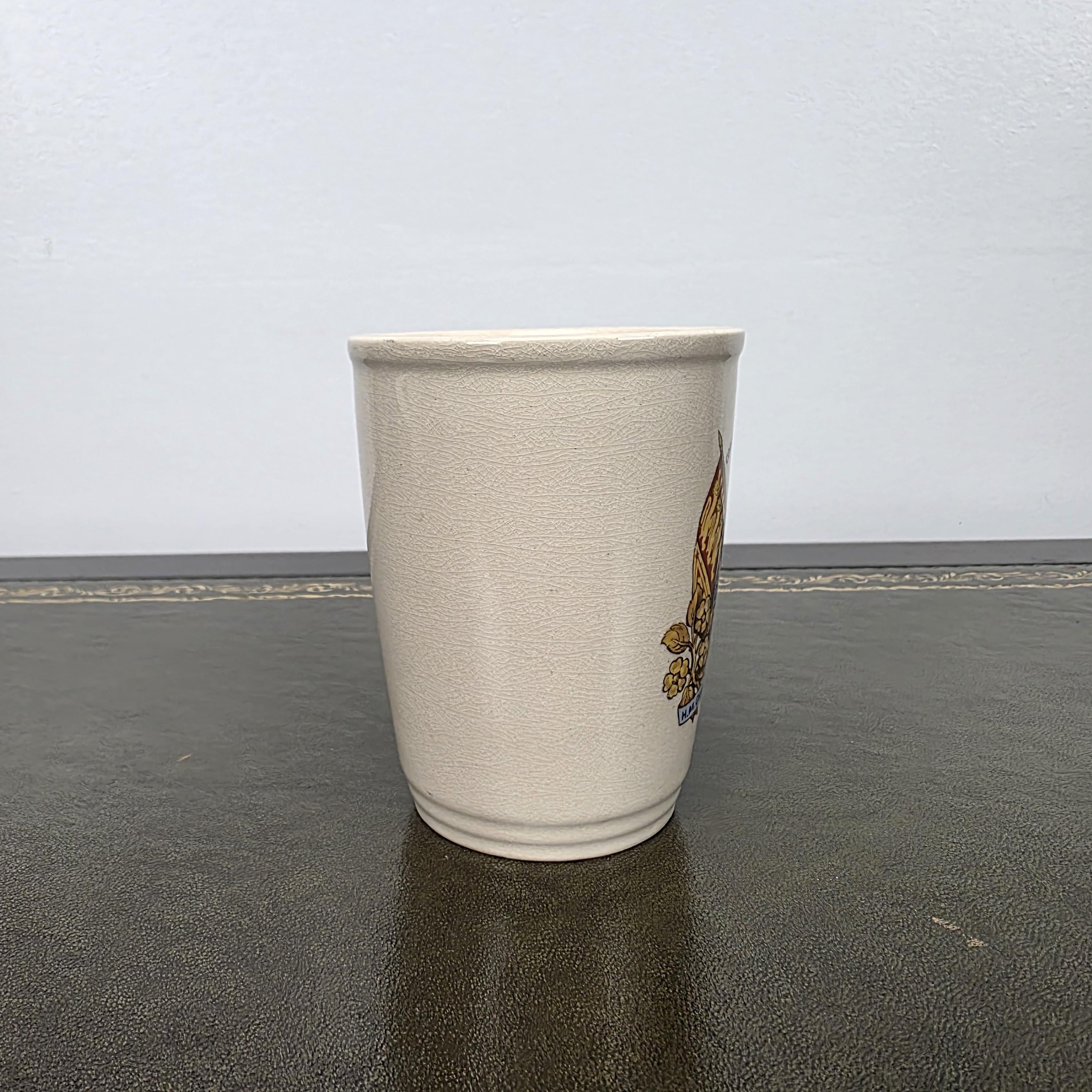 Antique Coronation Mug Ceramic Cup Brentleigh Ware Queen Elizabeth II England 1953 Collectible Decor