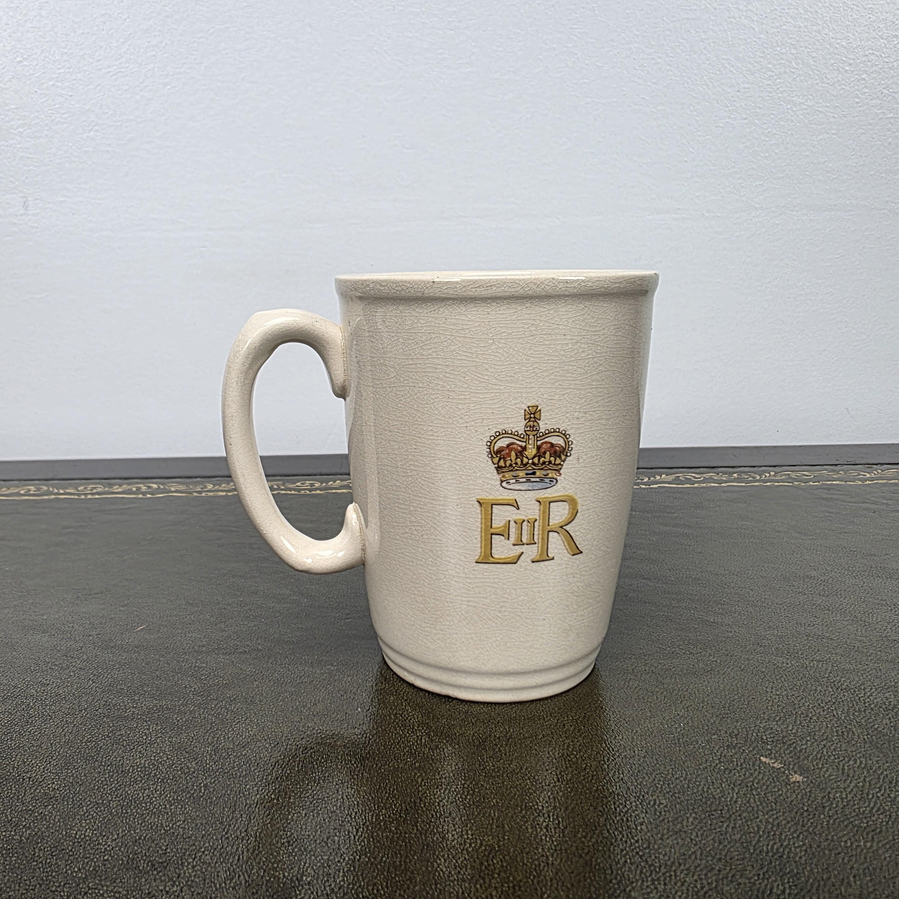 Antique Coronation Mug Ceramic Cup Brentleigh Ware Queen Elizabeth II England 1953 Collectible Decor