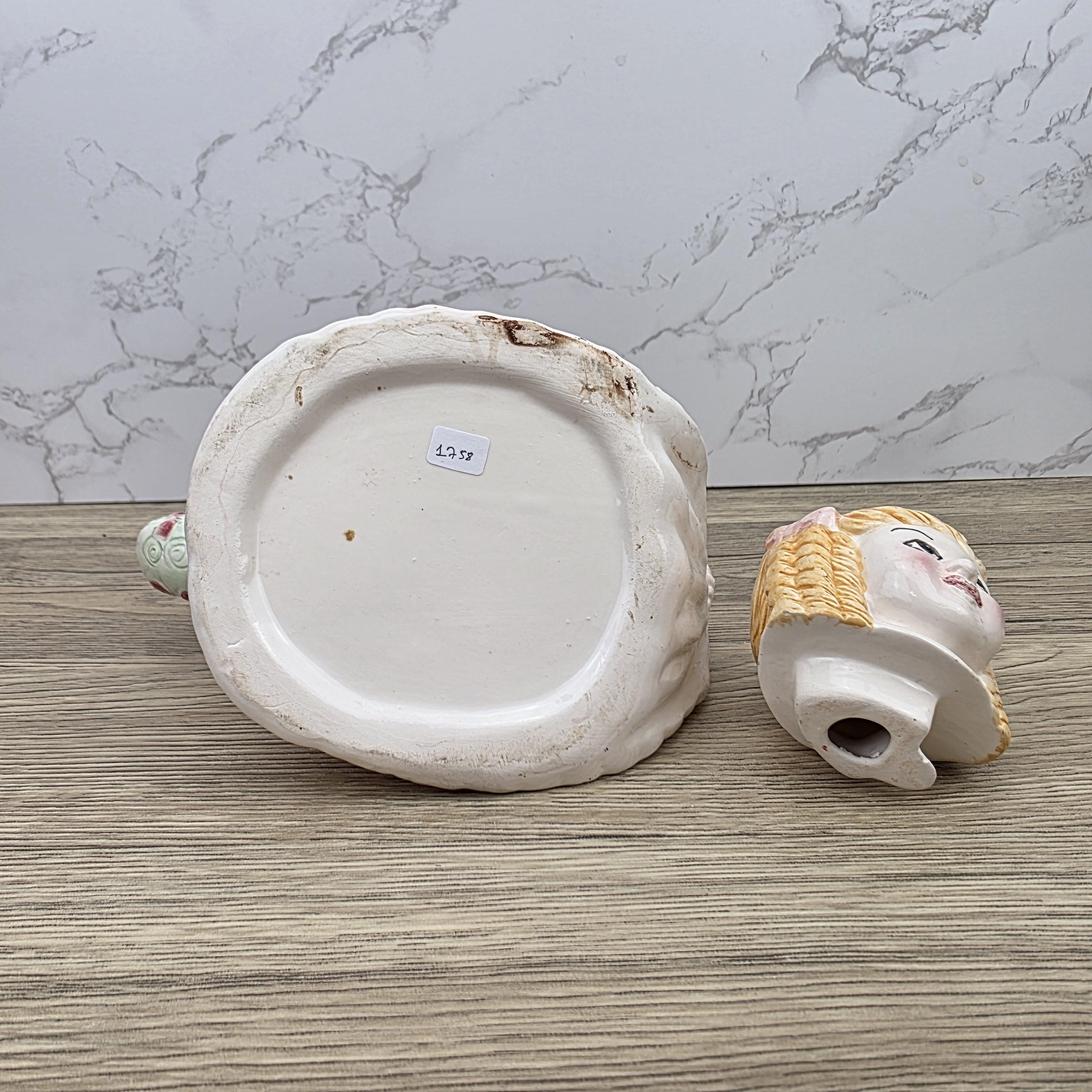 Vintage Ceramic Girl Teapot with Lid Pastel Pink Dress Figurine Style Collectible Tea Serveware