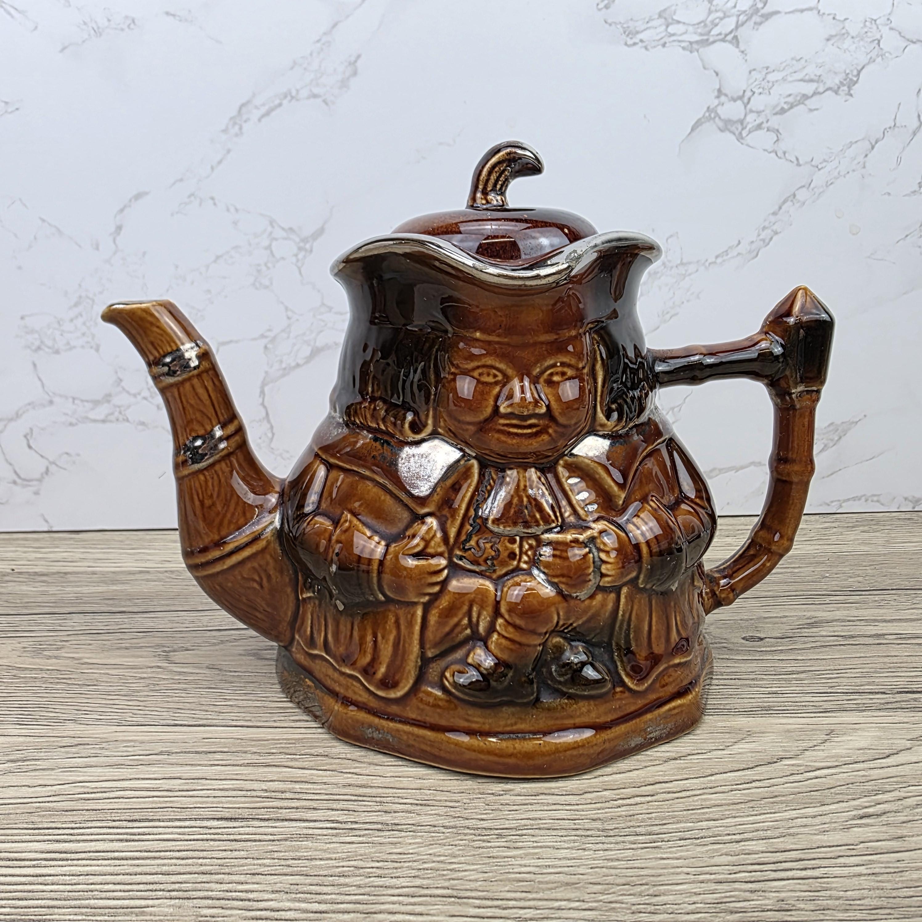Collectible Character Teapot Price and Kensington Made in England Brown Glazed Vintage Tea Serveware