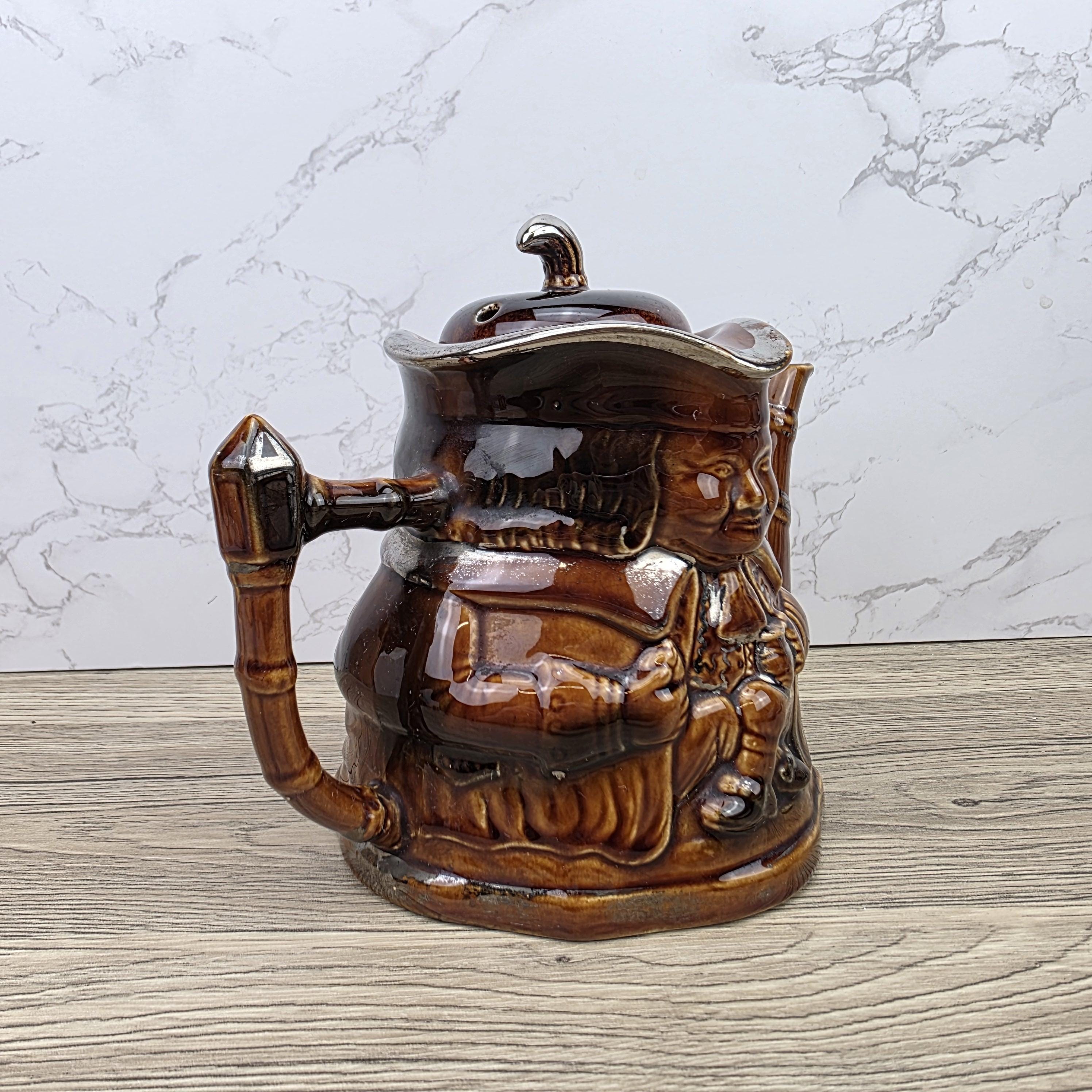 Collectible Character Teapot Price and Kensington Made in England Brown Glazed Vintage Tea Serveware