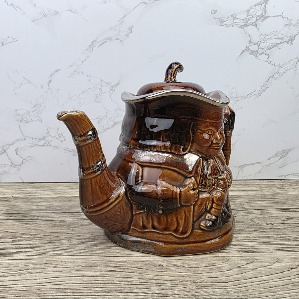 Collectible Character Teapot Price and Kensington Made in England Brown Glazed Vintage Tea Serveware