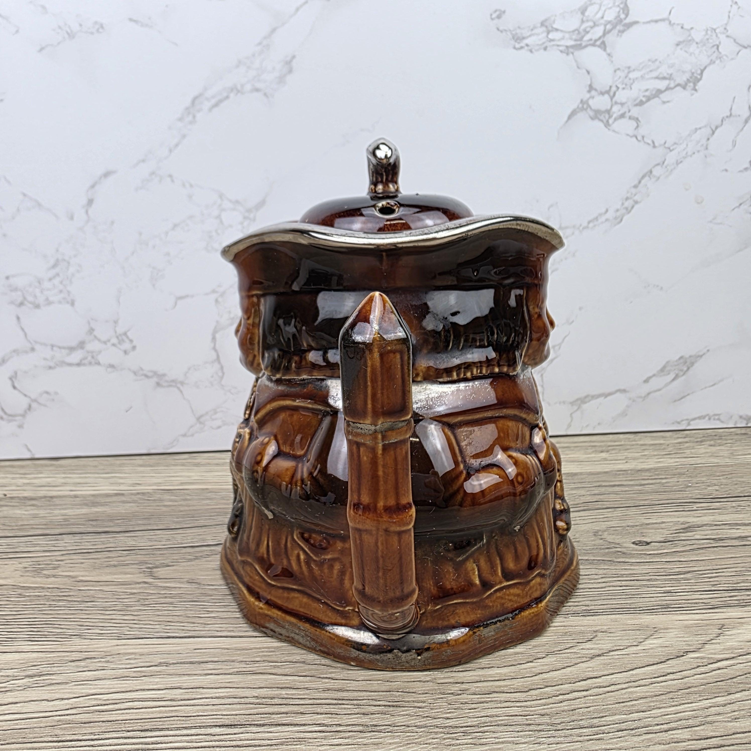 Collectible Character Teapot Price and Kensington Made in England Brown Glazed Vintage Tea Serveware