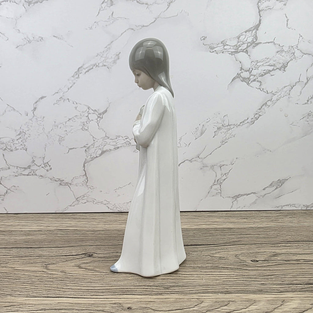 Porcelain Girl Figurine Holding Doll by NAO Lladro | Spain DAISA | A51F Model | 1980s Vintage