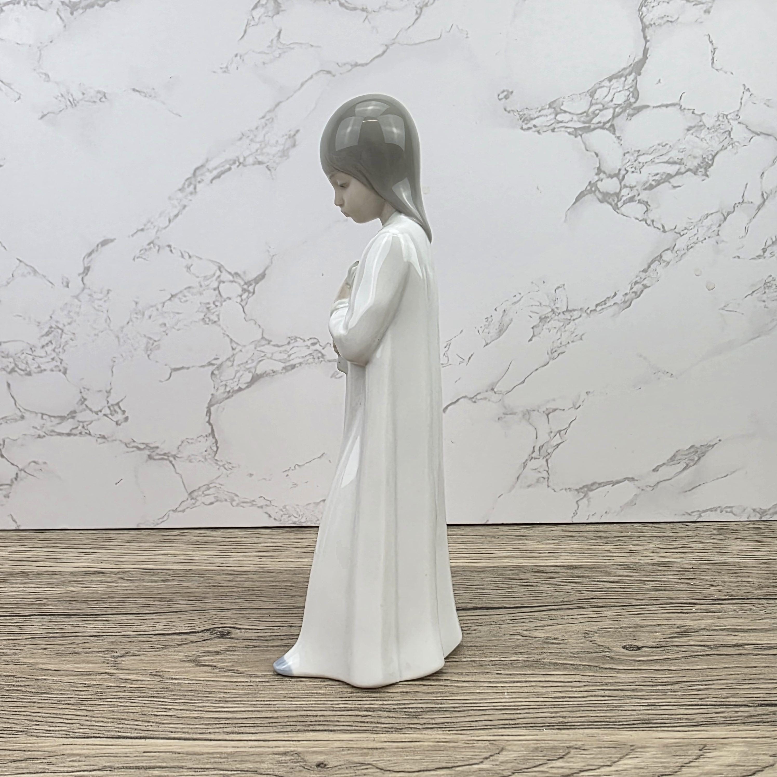 Porcelain Girl Figurine Holding Doll by NAO Lladro | Spain DAISA | A51F Model | 1980s Vintage
