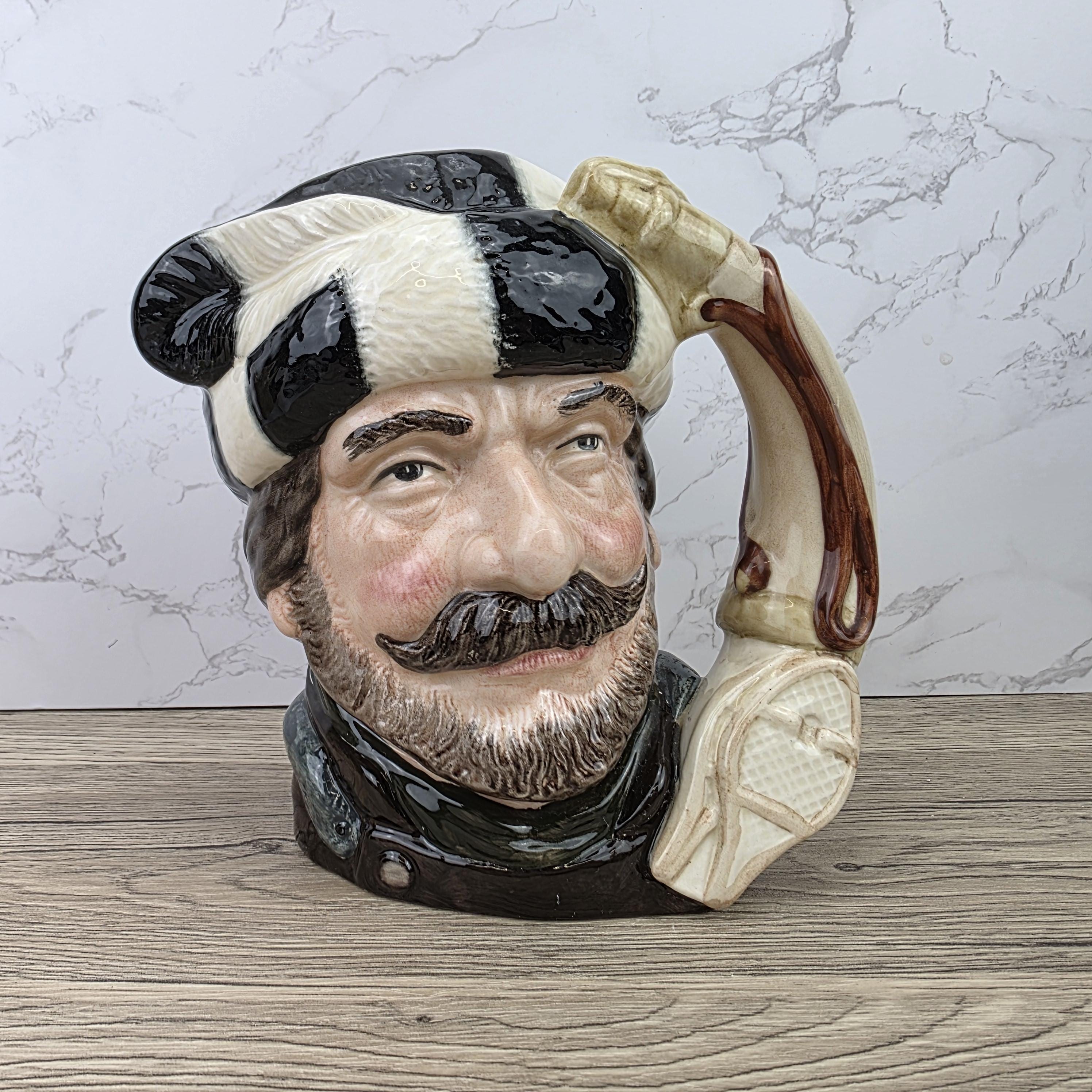 Royal Doulton Trapper Character Toby Jug D6609 | Made in England Hand Painted Ceramic Art