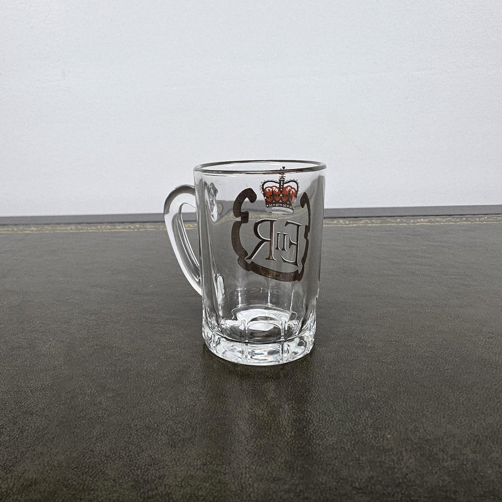 Vintage Queen Elizabeth II Silver Jubilee Glass Mug 1977 Commemorative Espresso Cup 1952-1977