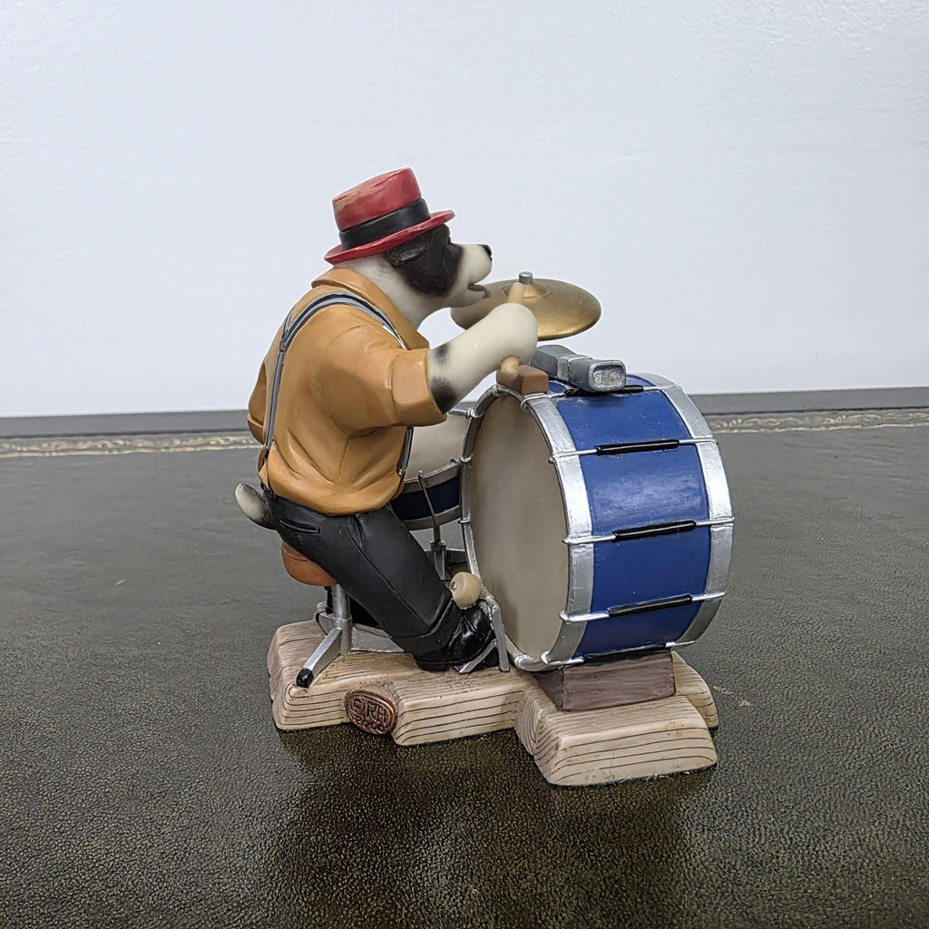 Doggie People Drummer Figurine DP141 Stomping Jackie Russell The Crazy Dog Ragtime Band Vintage