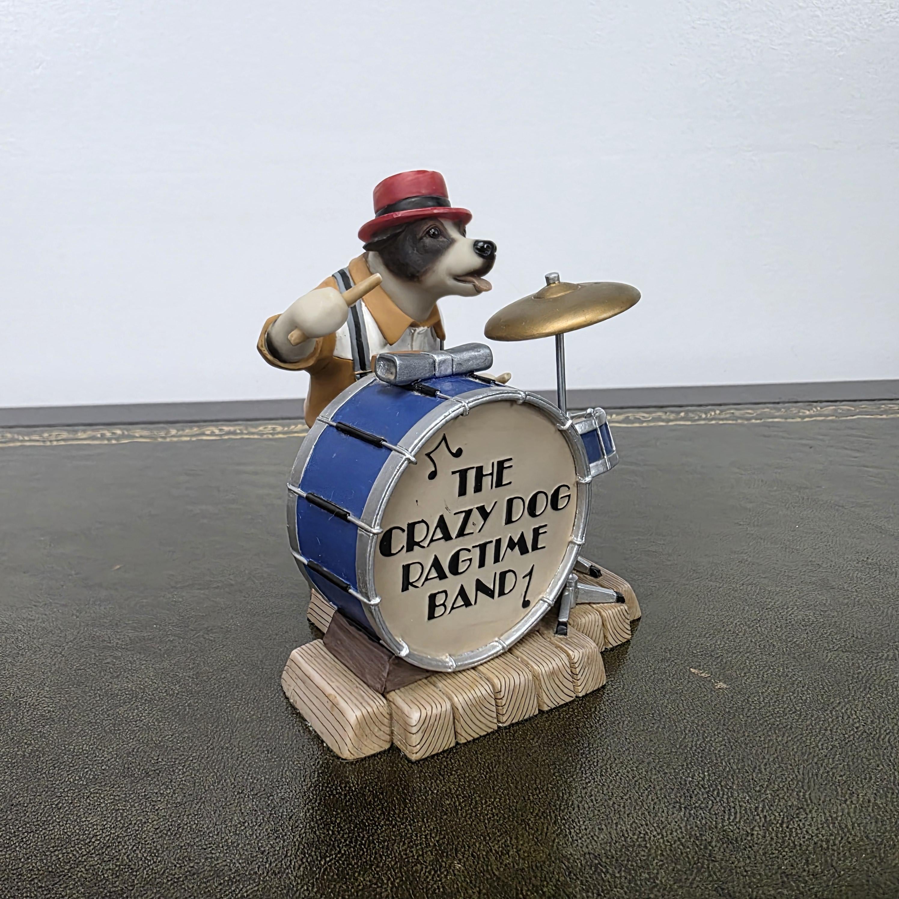Doggie People Drummer Figurine DP141 Stomping Jackie Russell The Crazy Dog Ragtime Band Vintage