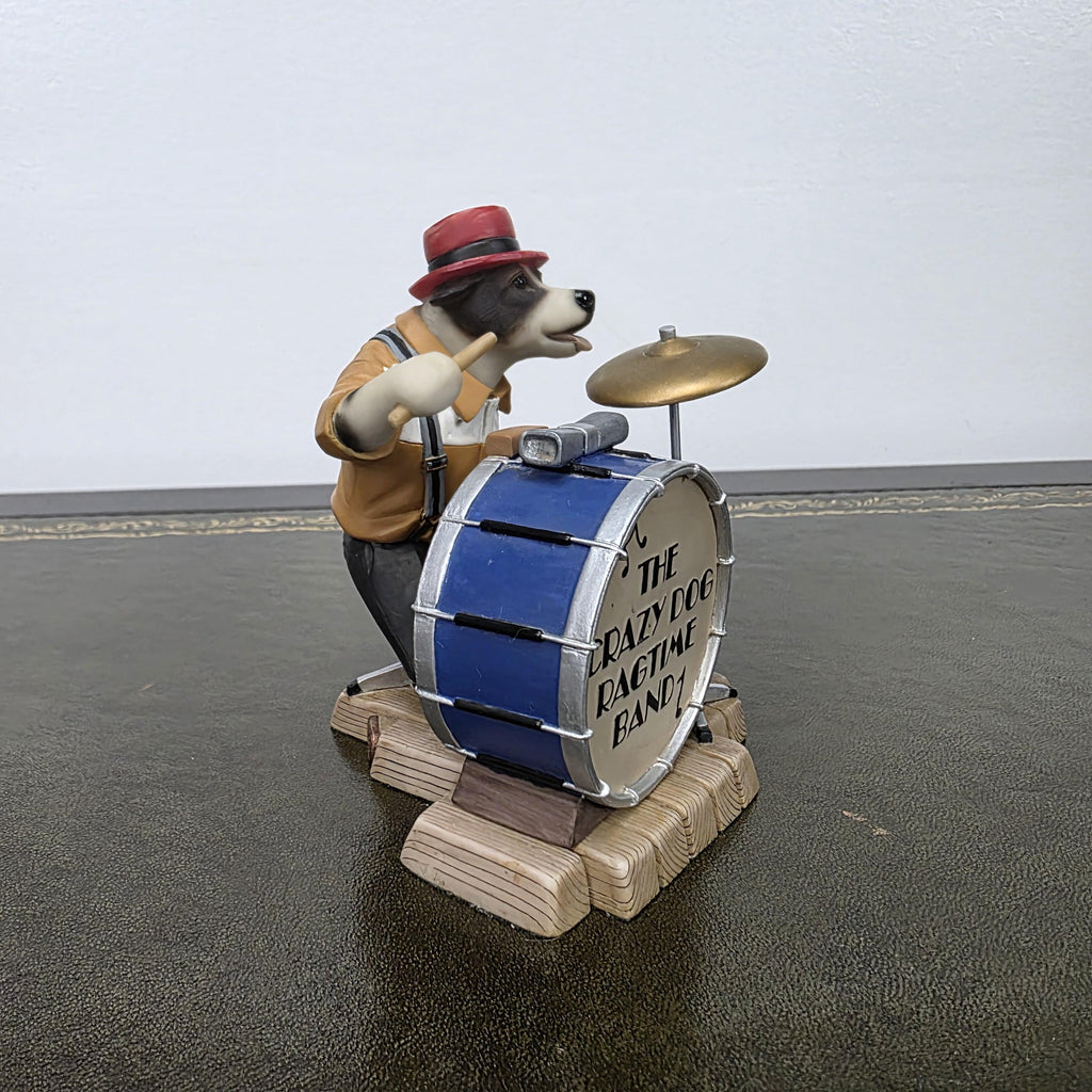 Doggie People Drummer Figurine DP141 Stomping Jackie Russell The Crazy Dog Ragtime Band Vintage