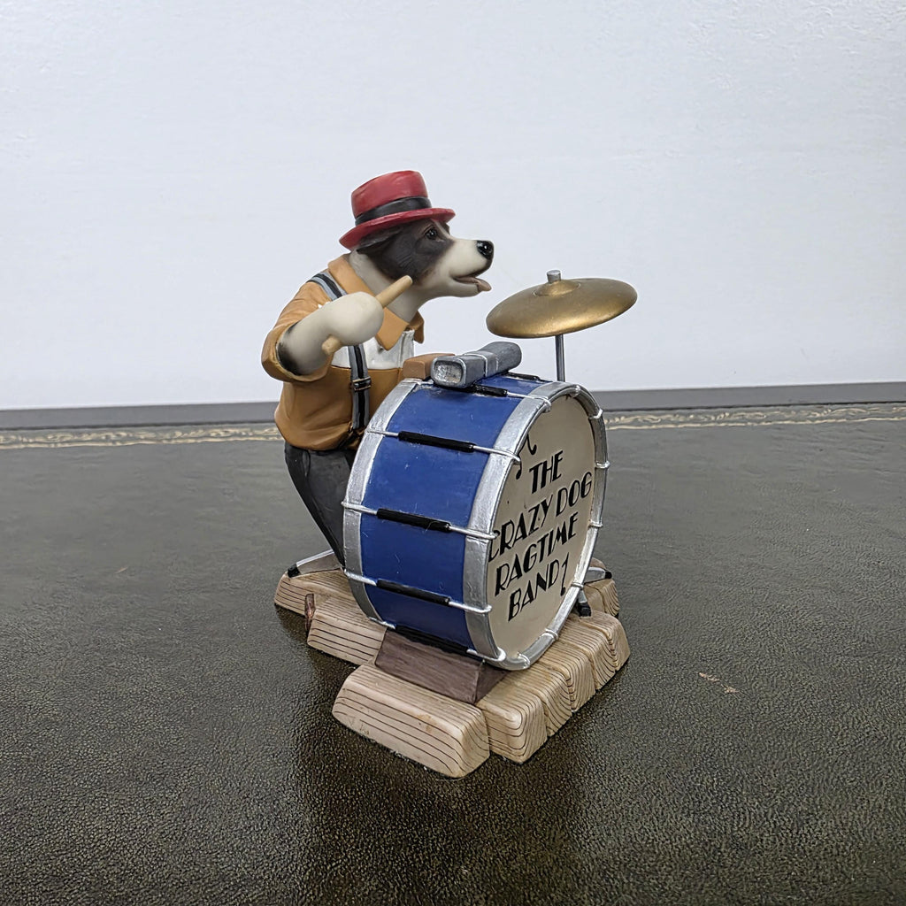 Doggie People Drummer Figurine DP141 Stomping Jackie Russell The Crazy Dog Ragtime Band Vintage