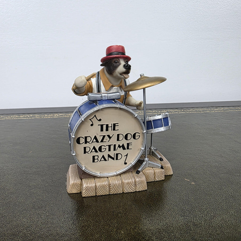 Doggie People Drummer Figurine DP141 Stomping Jackie Russell The Crazy Dog Ragtime Band Vintage
