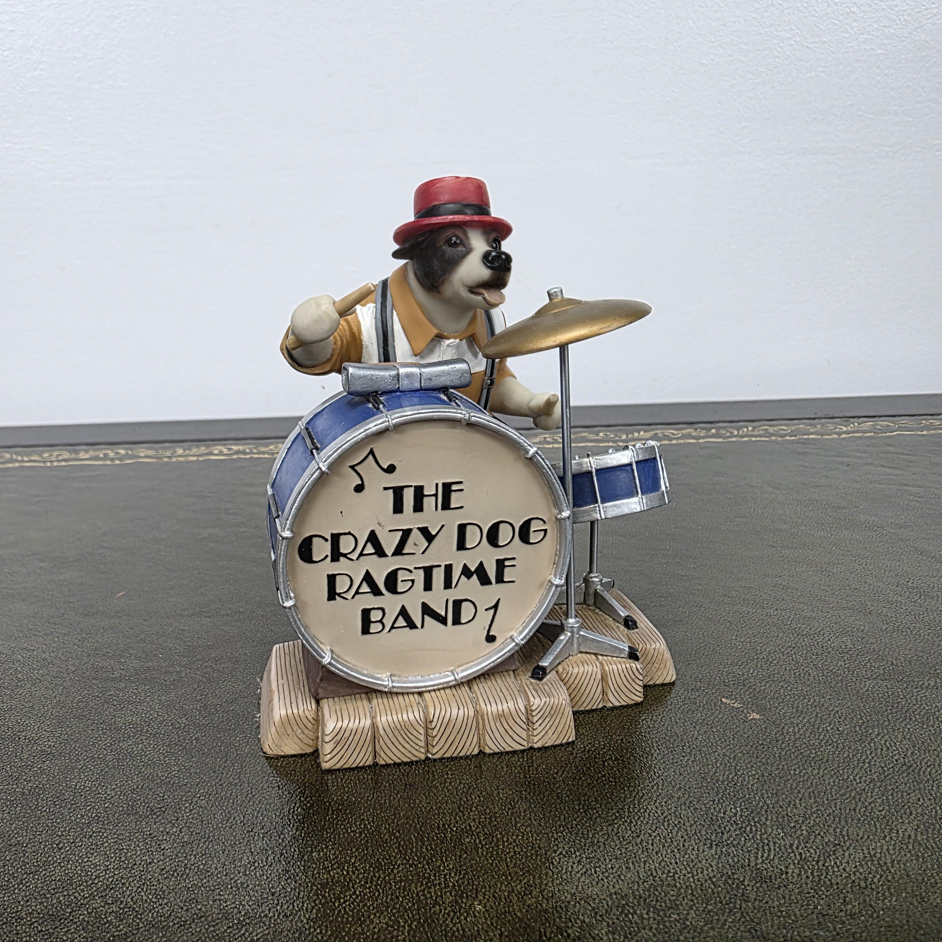 Doggie People Drummer Figurine DP141 Stomping Jackie Russell The Crazy Dog Ragtime Band Vintage
